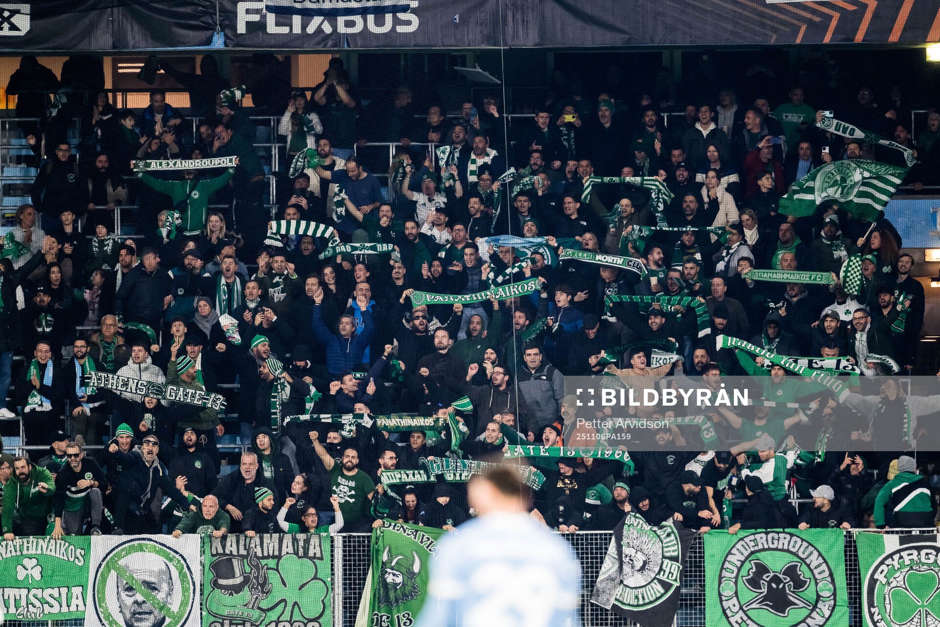 Fans of Panathinaikos celebrate