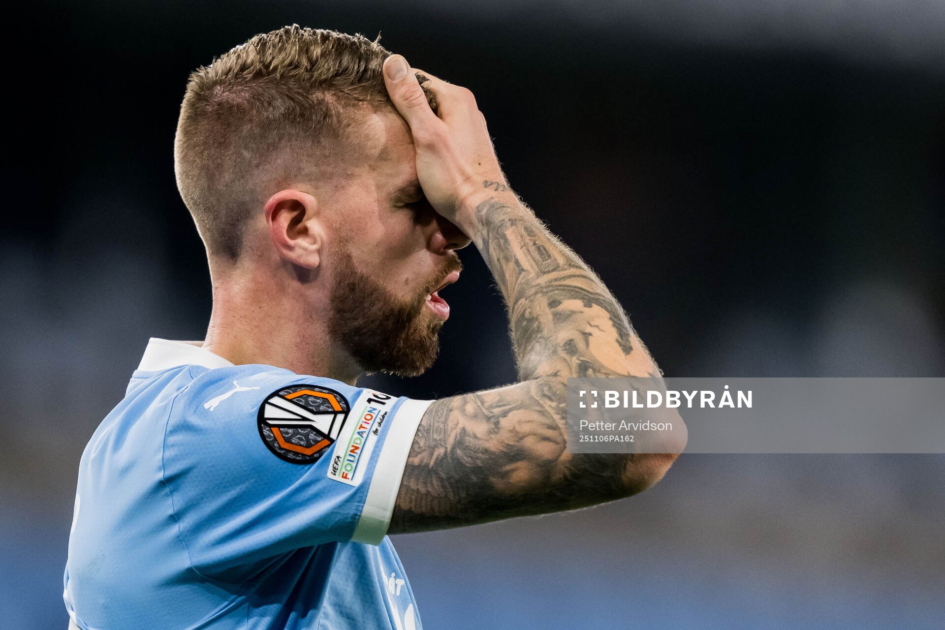 Pontus Jansson of Malmö FF looks dejected