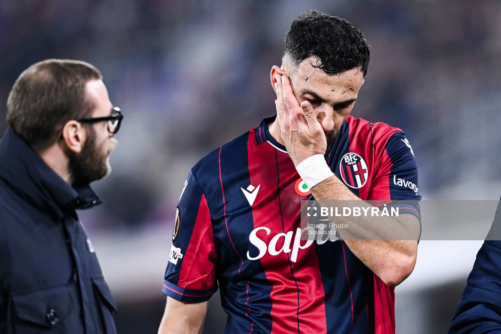 Charalampos Lykogiannis of Bologna looks dejected