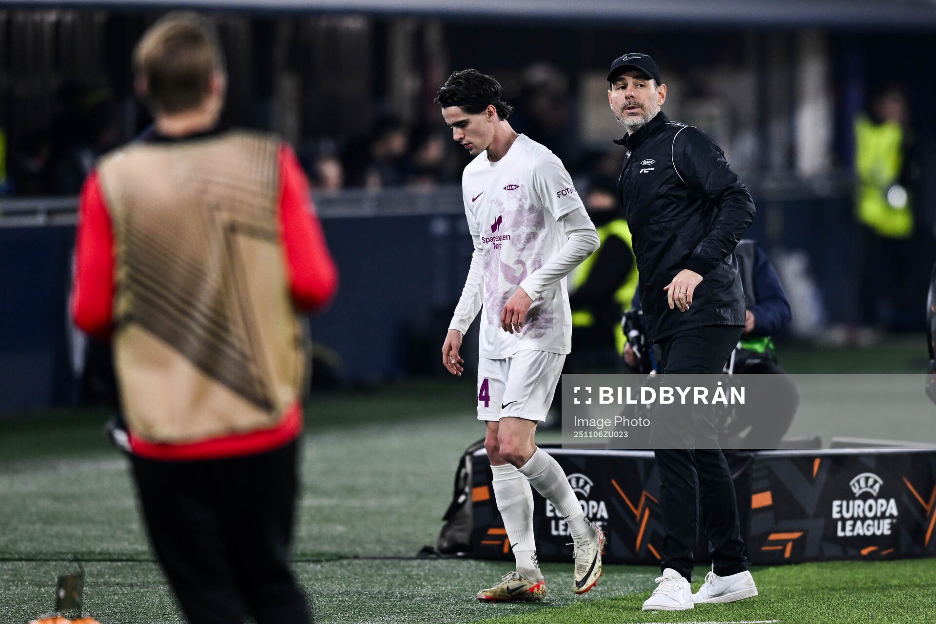 Ulrik Mathisen and head coach Freyr Alexandersson of Brann