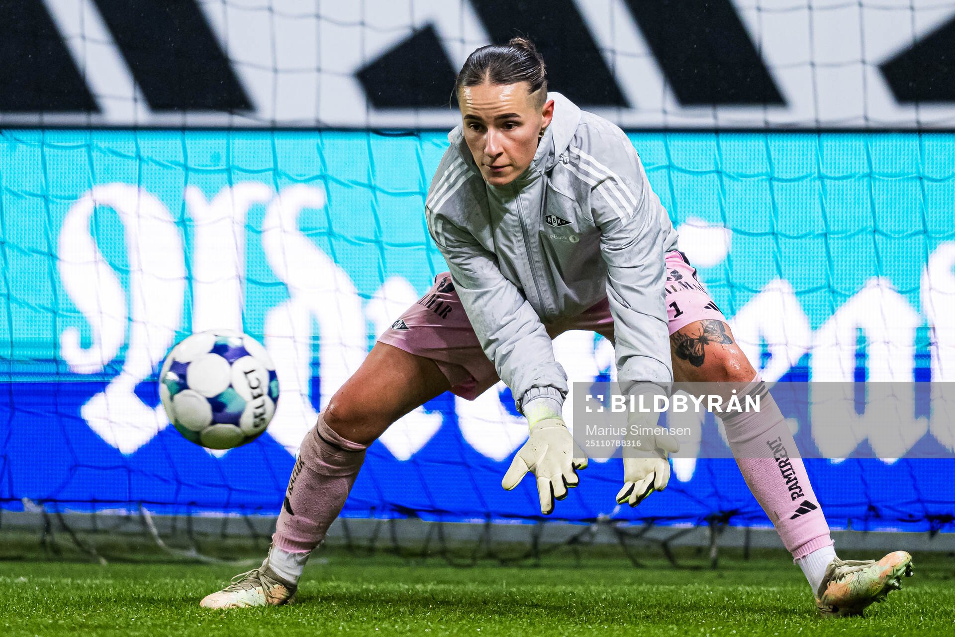 Goalkeeper Rugile Maria Rulyte of Rosenborg warms up