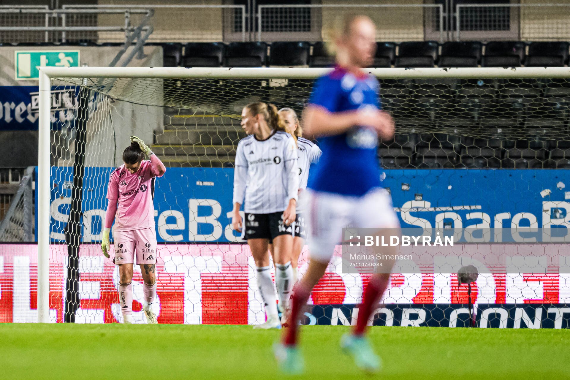 Goalkeeper Rugile Maria Rulyte of Rosenborg looks dejected