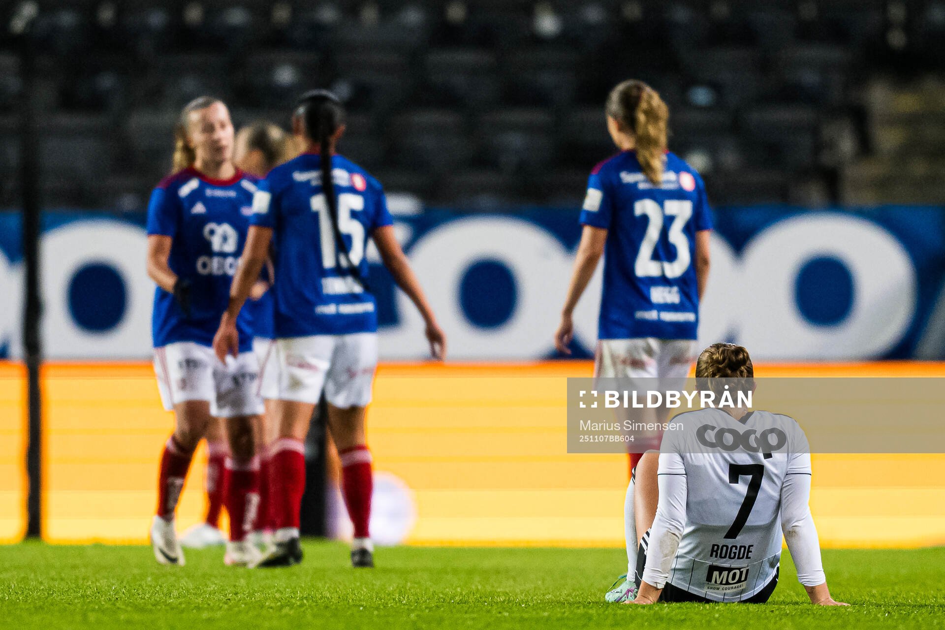Matilde Rogde of Rosenborg looks dejected