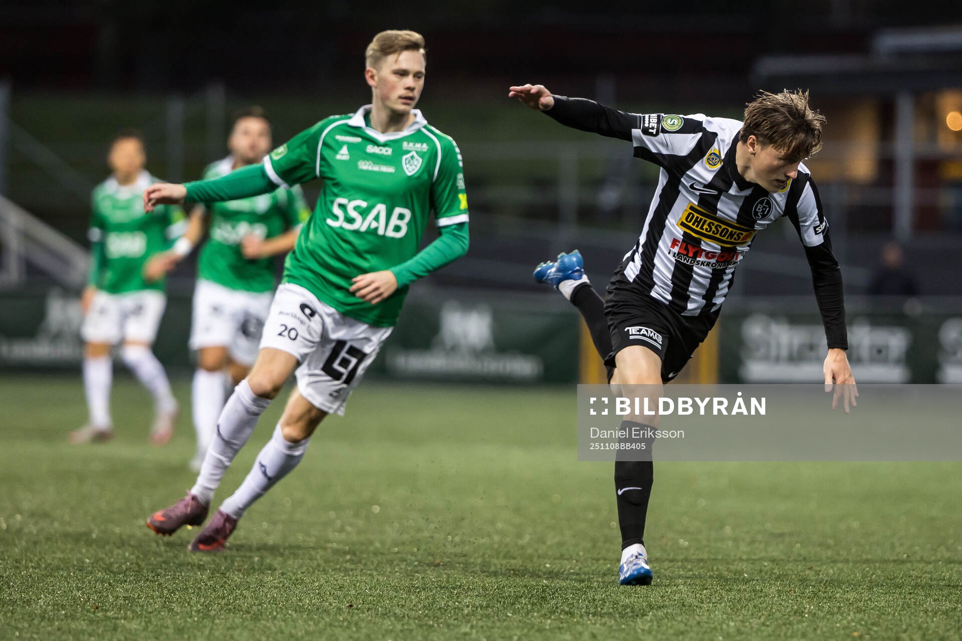 Brages Gustav Nordh och Landskronas Kevin Jensen