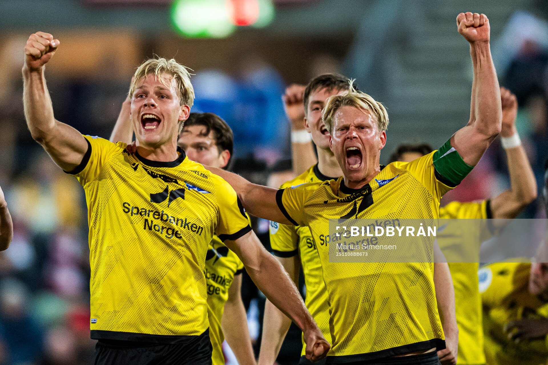 Håkon Holmefjord Lorentzen of Start celebrates