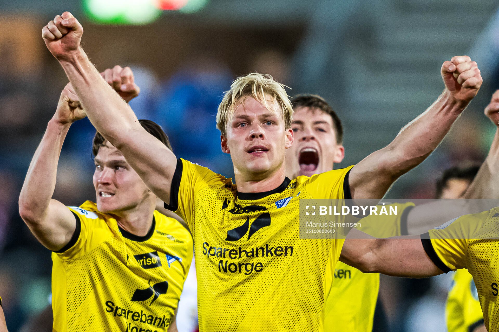 Håkon Holmefjord Lorentzen of Start celebrates