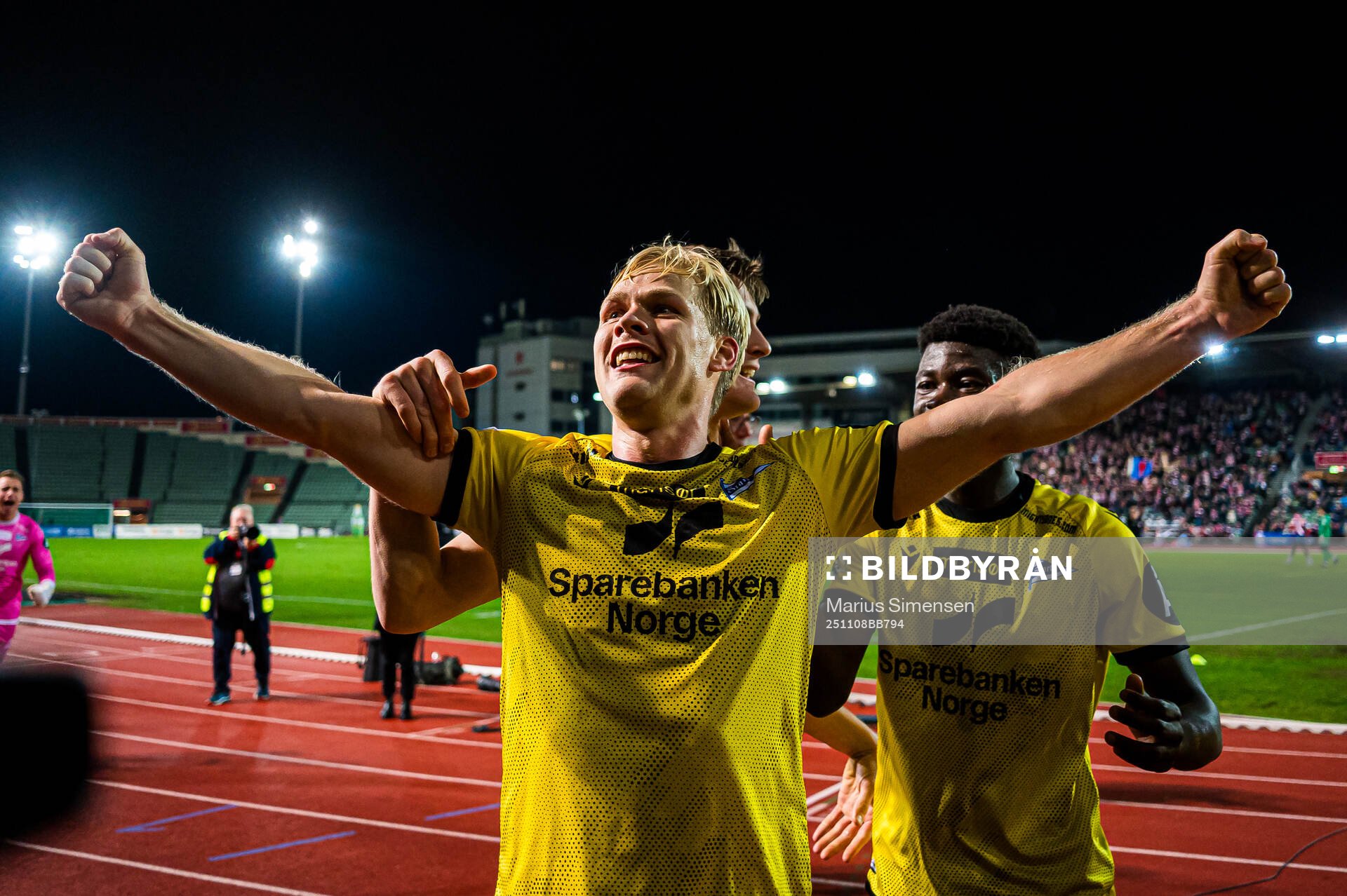 Håkon Holmefjord Lorentzen of Start celebrates