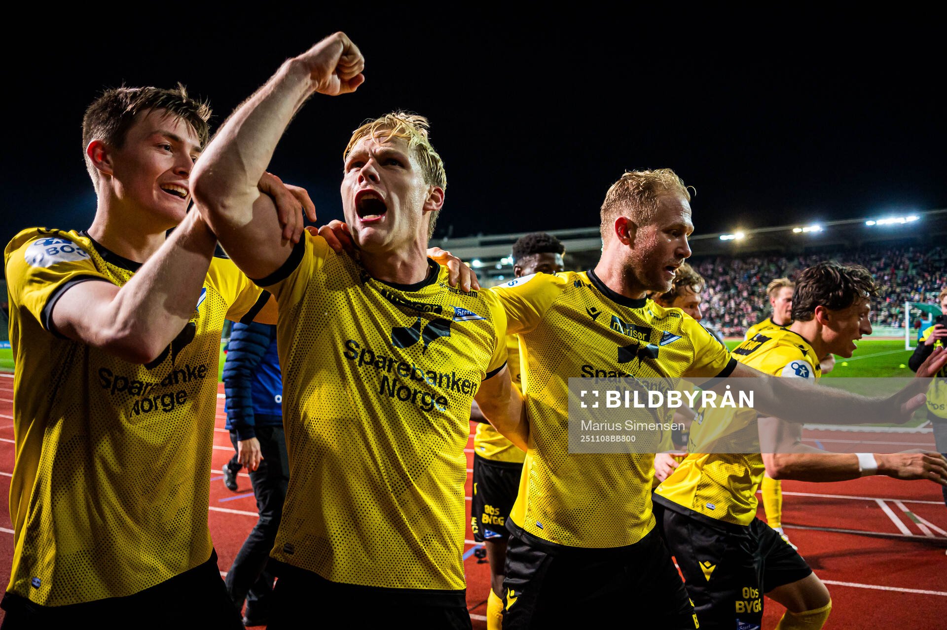Håkon Holmefjord Lorentzen of Start celebrates