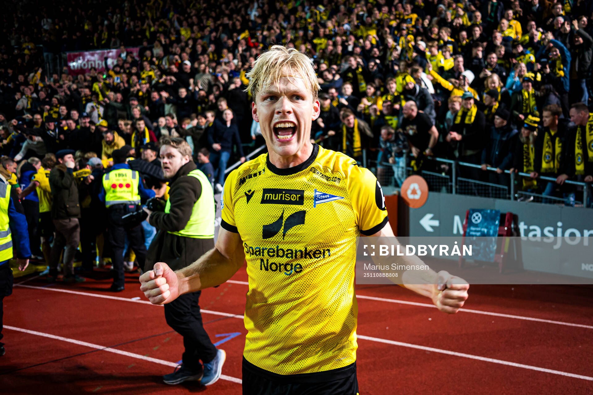 Håkon Holmefjord Lorentzen of Start celebrates