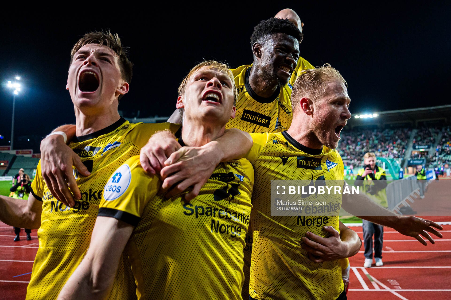 Håkon Holmefjord Lorentzen of Start celebrates