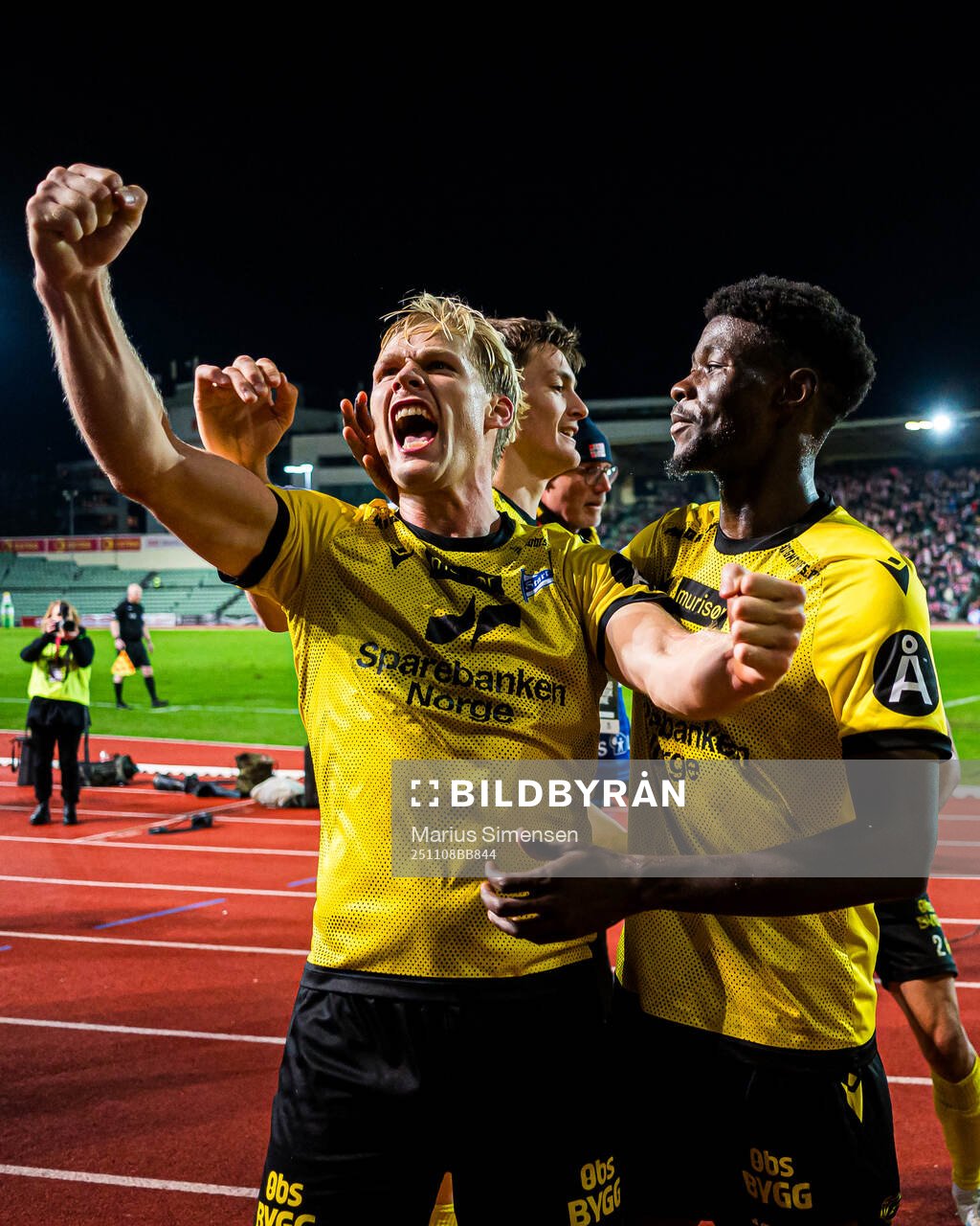 Håkon Holmefjord Lorentzen of Start celebrates