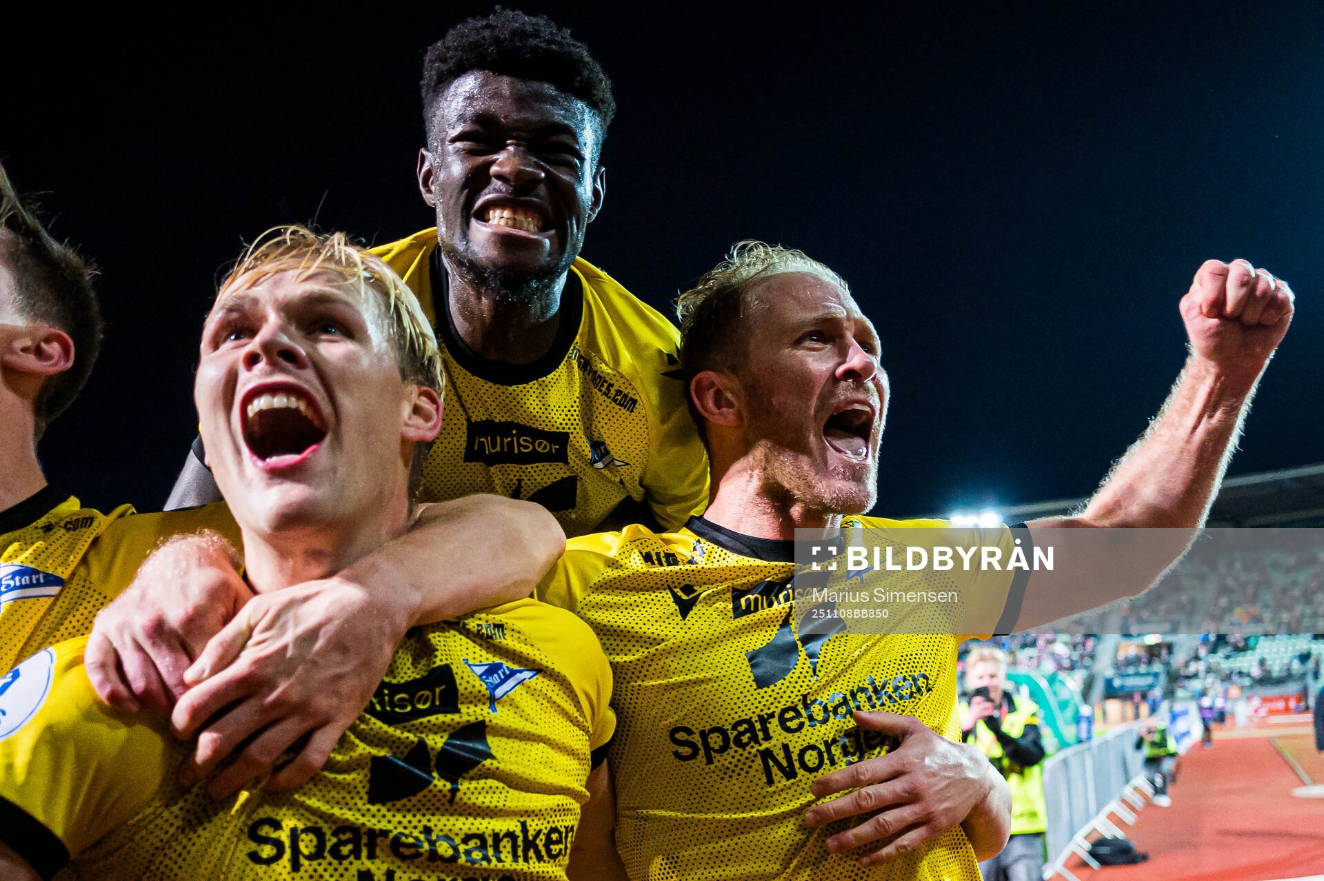 Håkon Holmefjord Lorentzen of Start celebrates