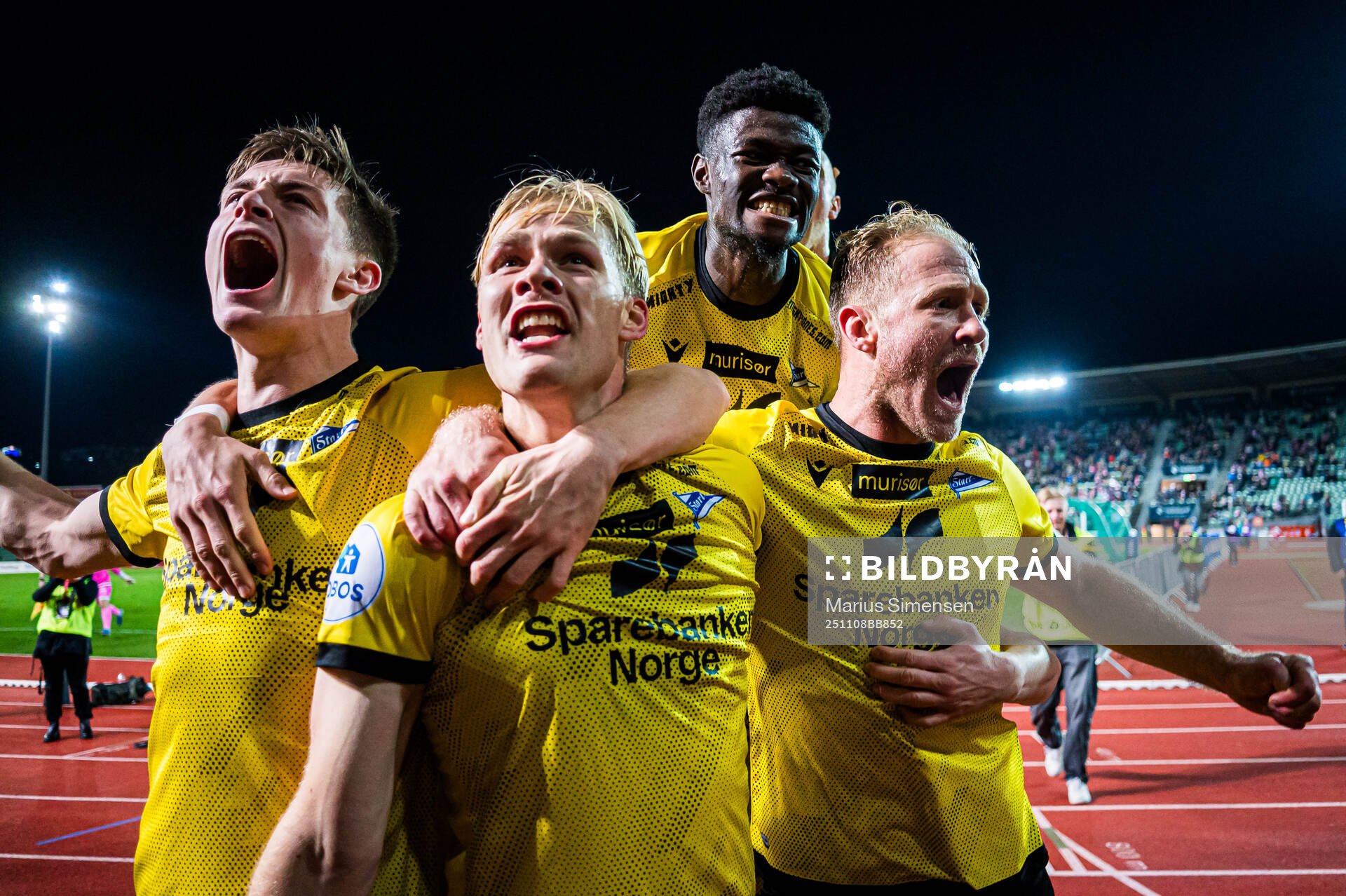 Håkon Holmefjord Lorentzen of Start celebrates