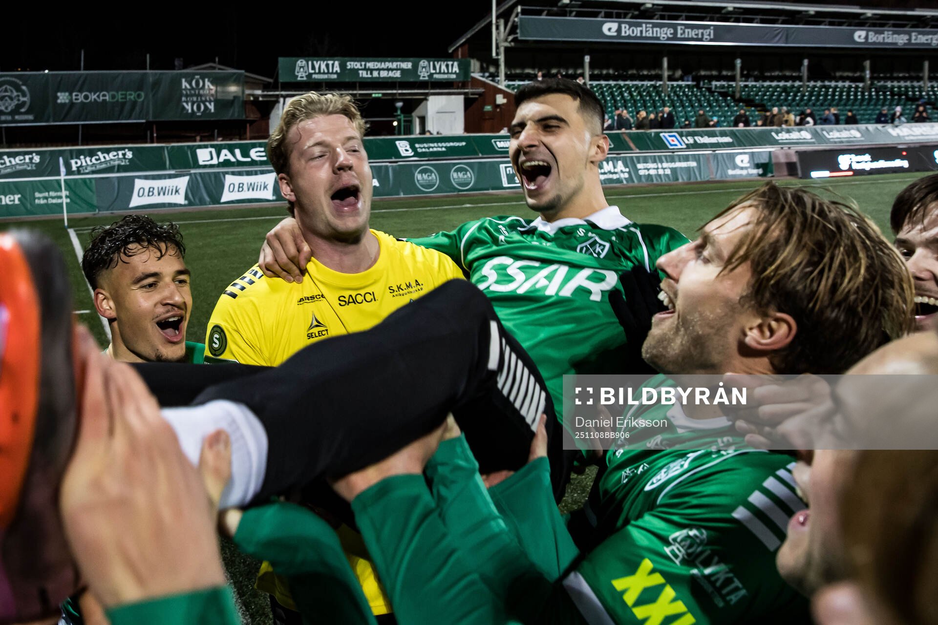 Brages målvakt Viktor Frodig, Amar Muhsin och Jacob