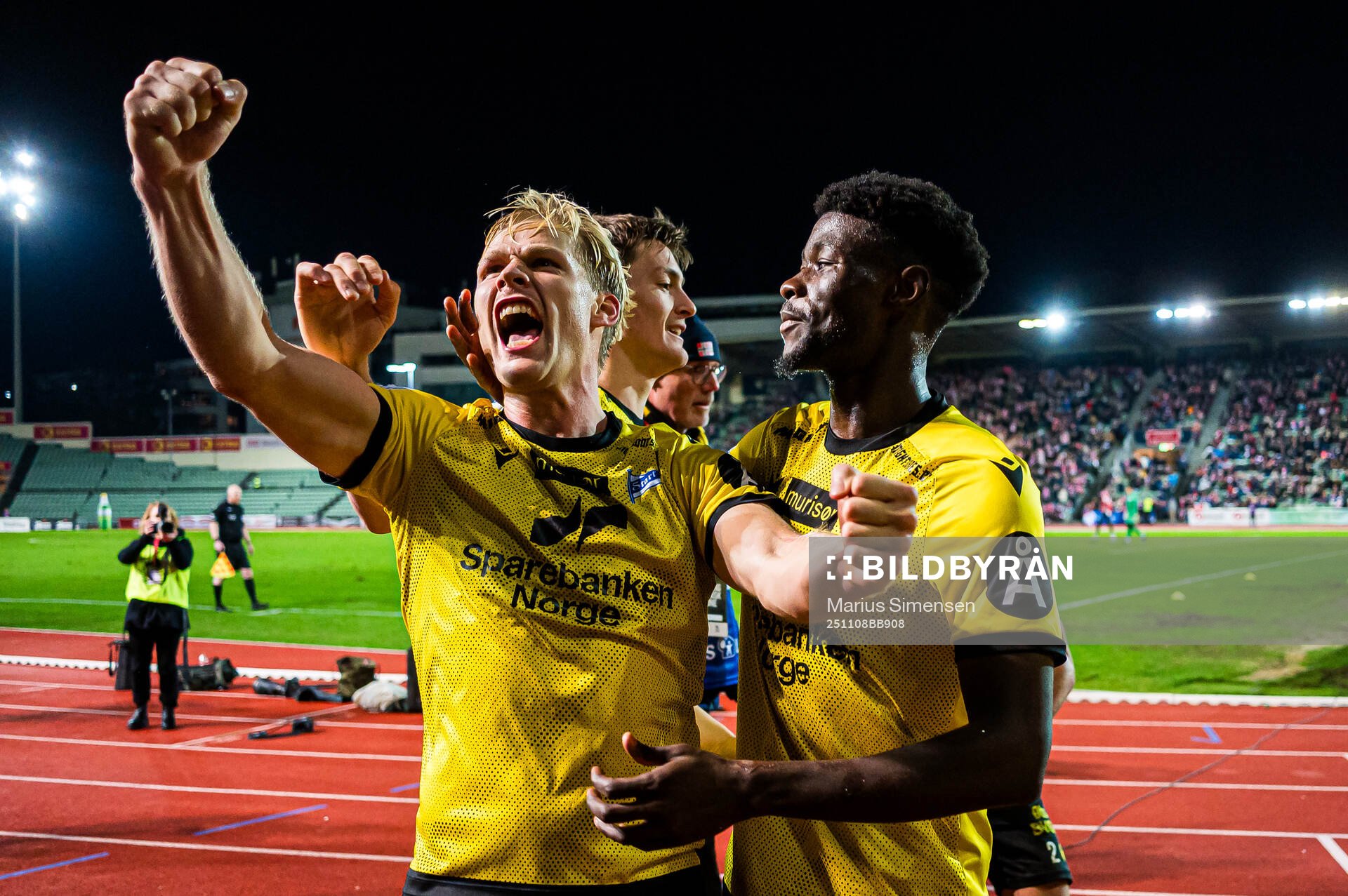 Håkon Holmefjord Lorentzen of Start celebrates