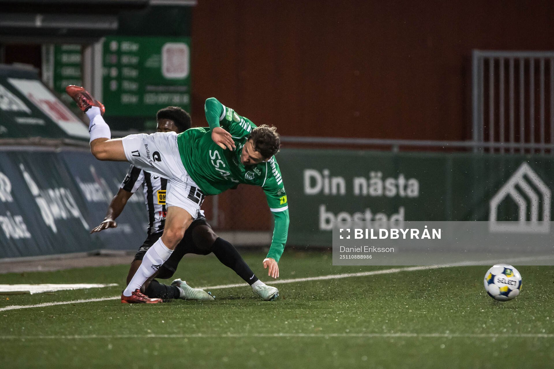 Under fotbollsmatchen i Superettan mellan Brage och