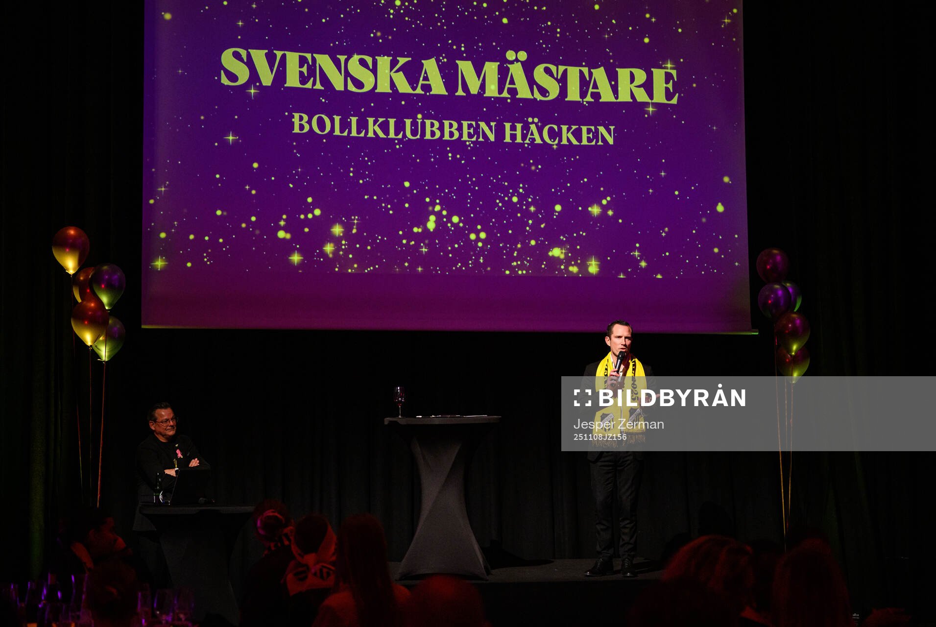 Häckens fotbollschef Martin Ericsson på guldbanketten