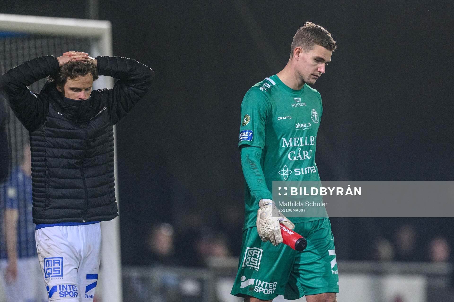 Trelleborgs målvakt Mathias Nilsson deppar