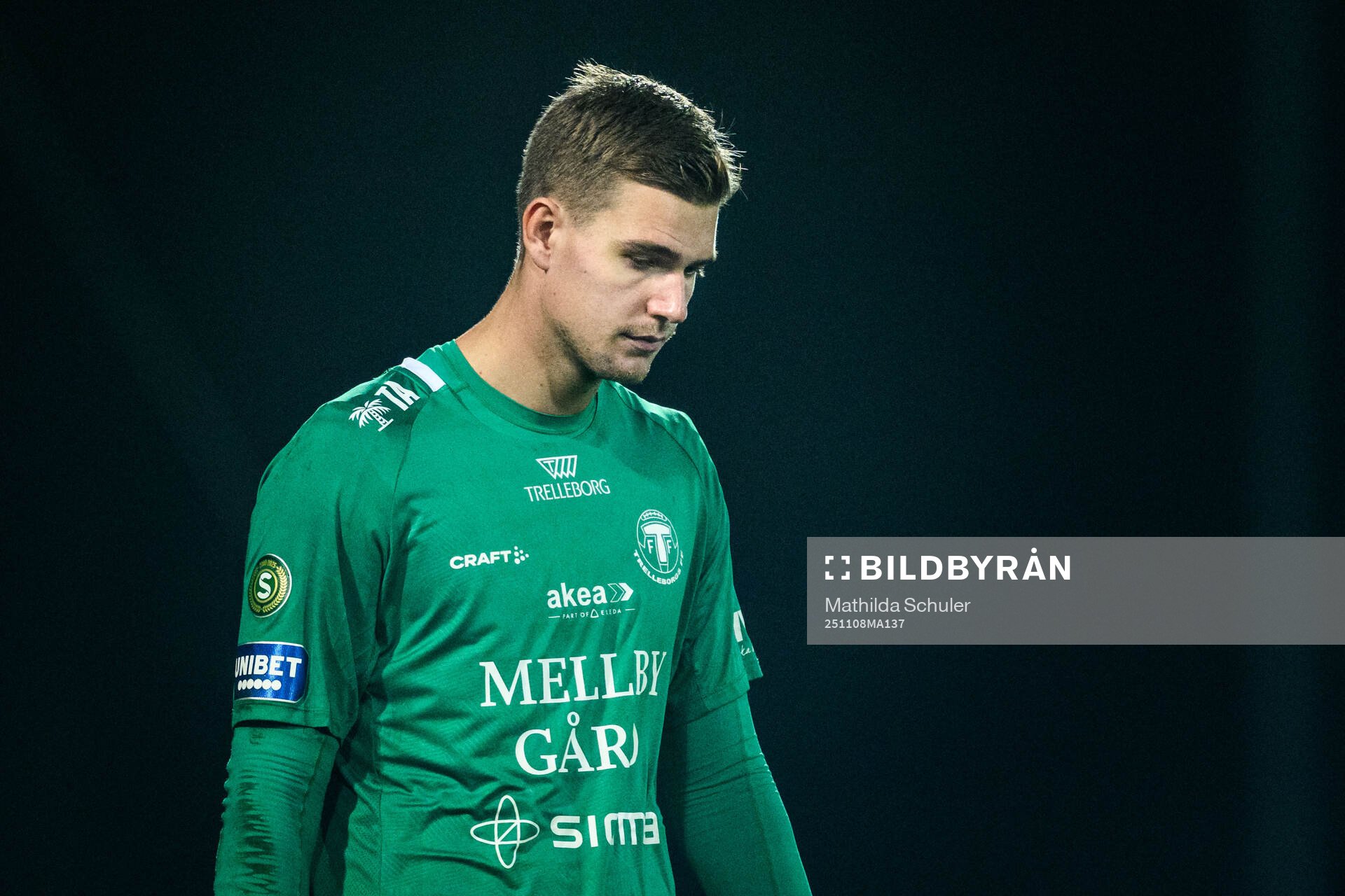 Trelleborgs målvakt Mathias Nilsson deppar