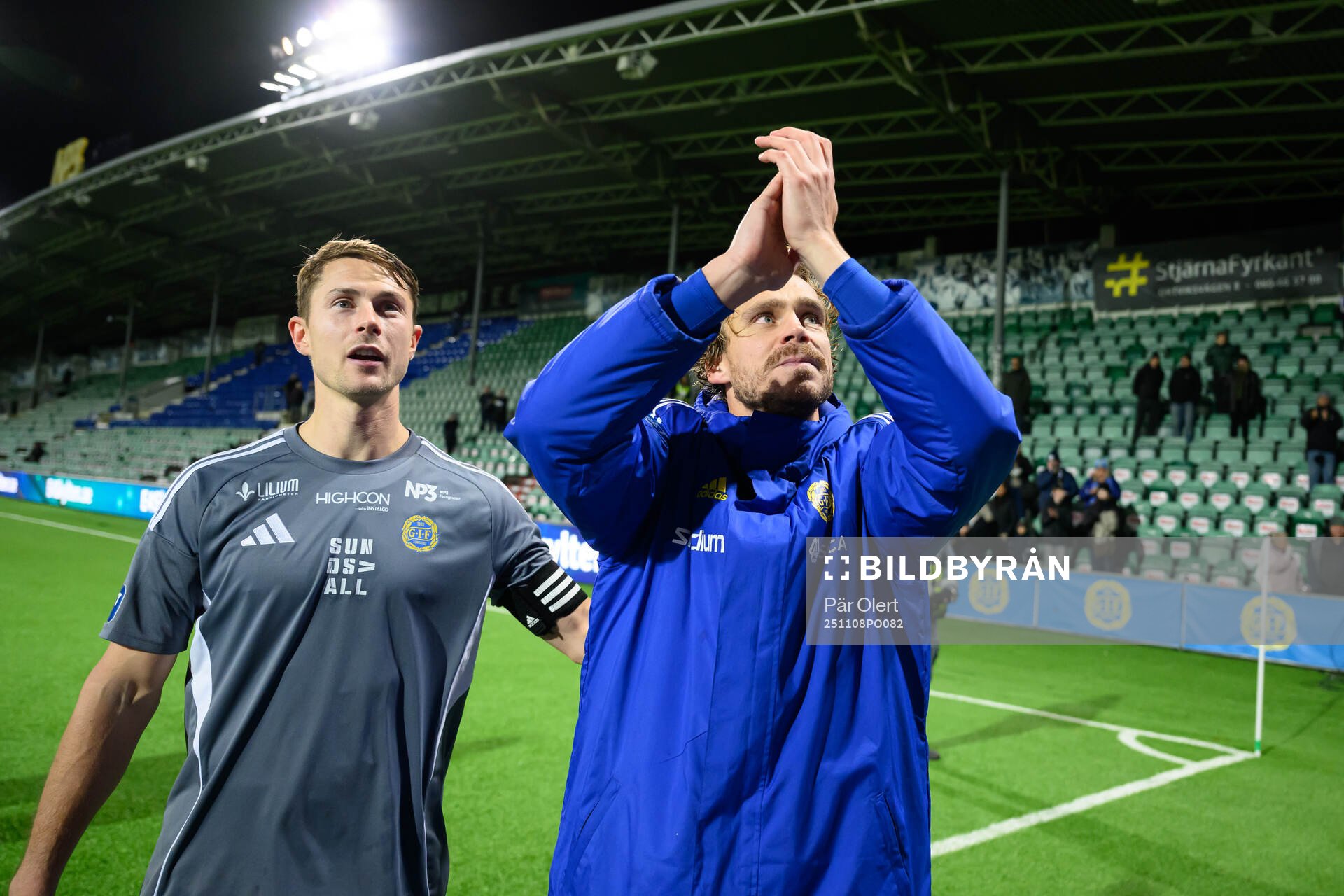 GIF Sundsvalls Pontus Engblom och målvakt Jonas Olsson