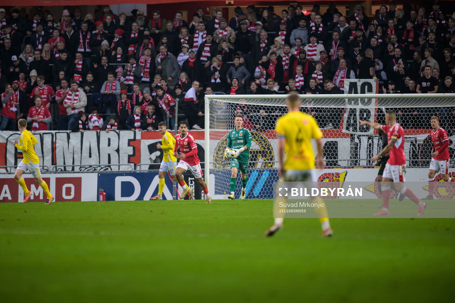 Under fotbollsmatchen i Superettan mellan Kalmar och