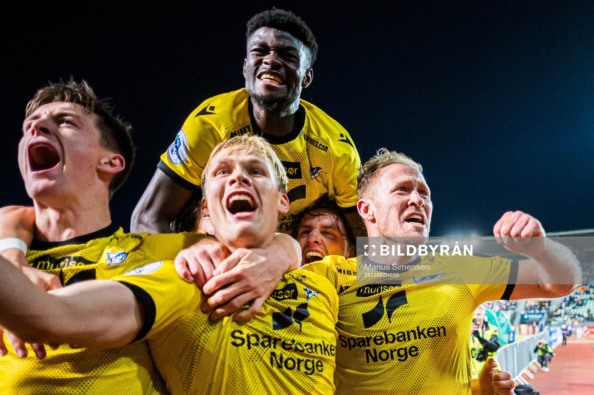 Håkon Holmefjord Lorentzen of Start celebrates