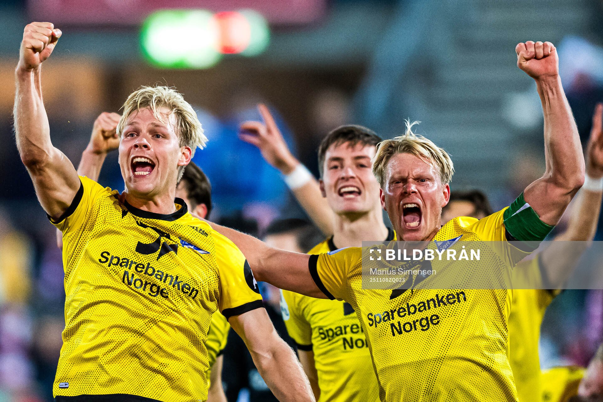 Håkon Holmefjord Lorentzen of Start celebrates