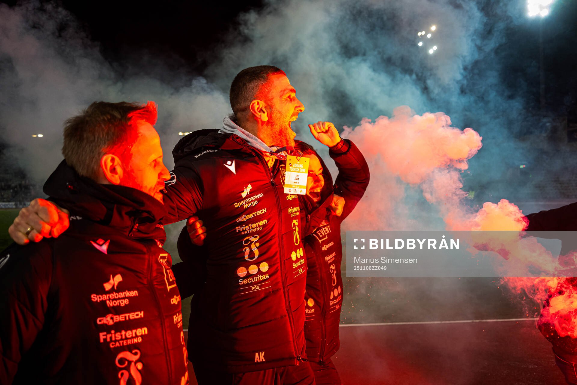 Head coach Azar Karadas of Start celebrates promotion to