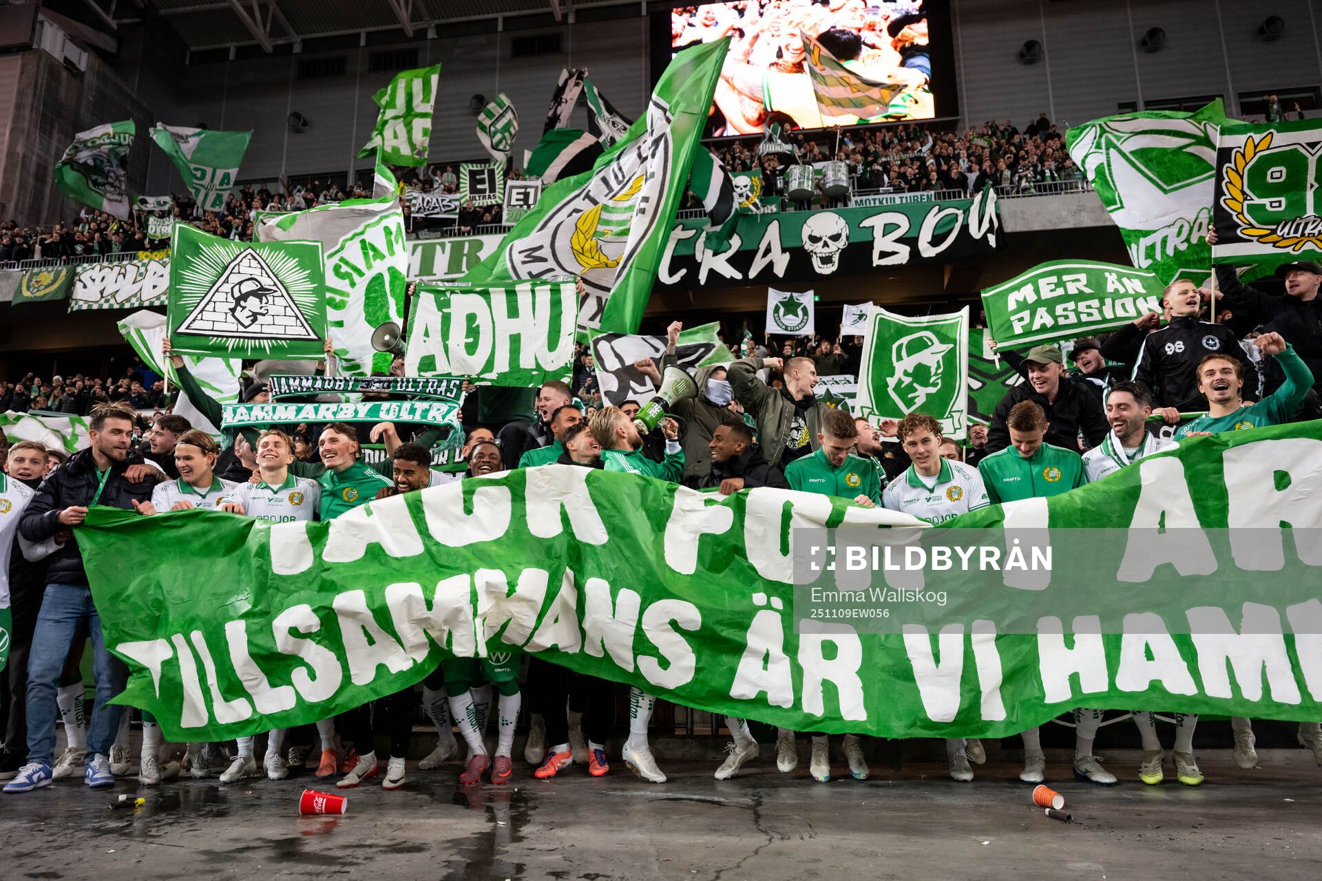 Hammarbys spelare jublar