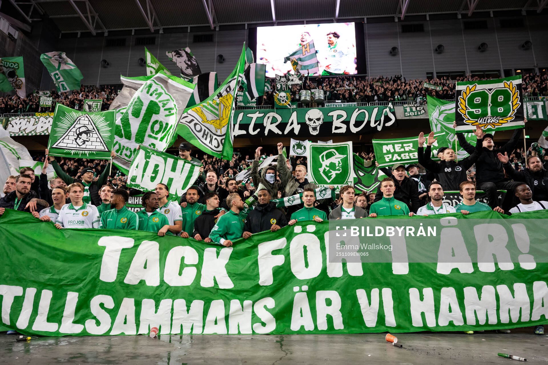 Hammarbys spelare jublar