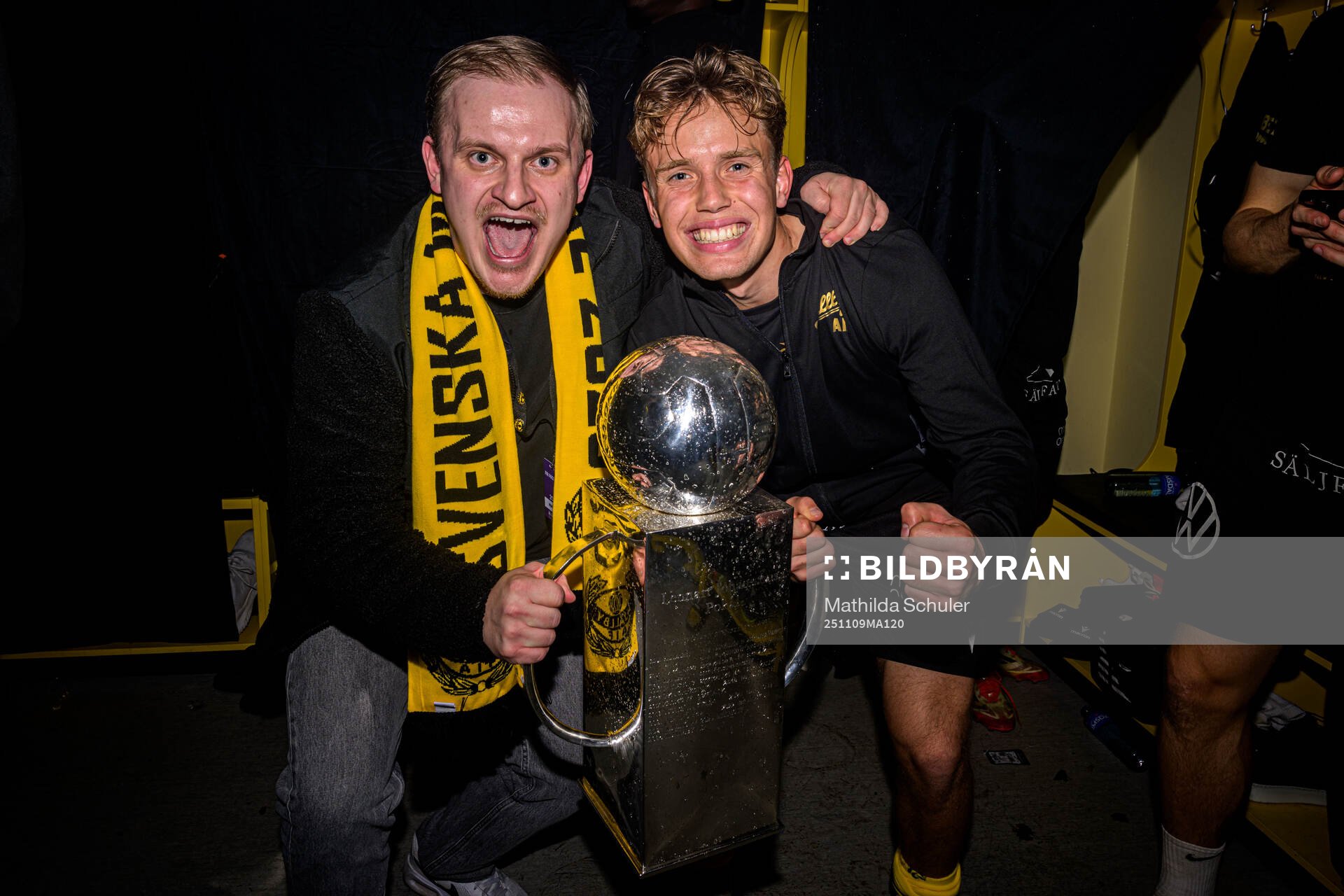 Mjällbys chefsscout Arvid Franzén och Ludwig Malachowski
