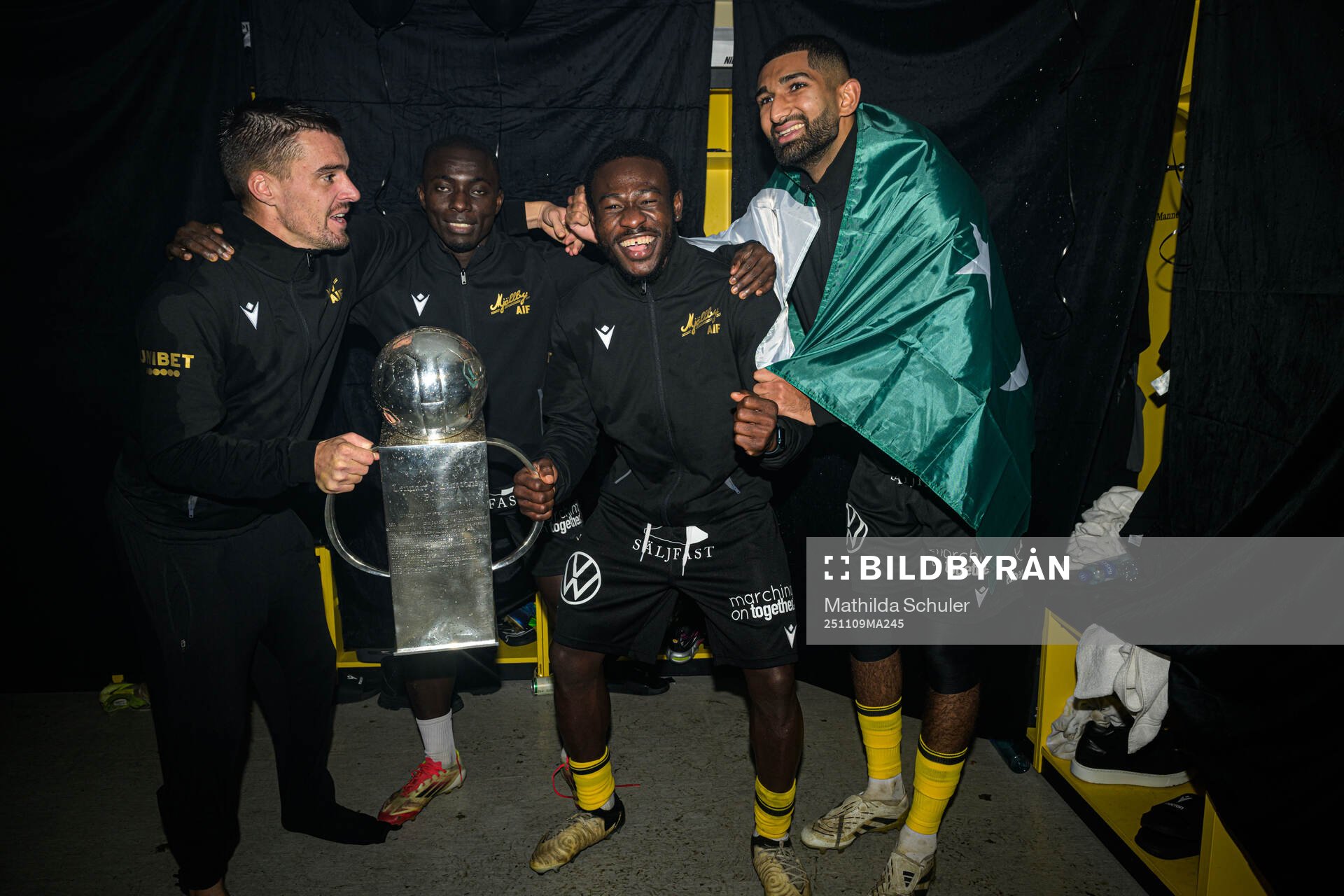 Mjällbys Jesper Gustavsson, Abdoulie Manneh, Uba Charles