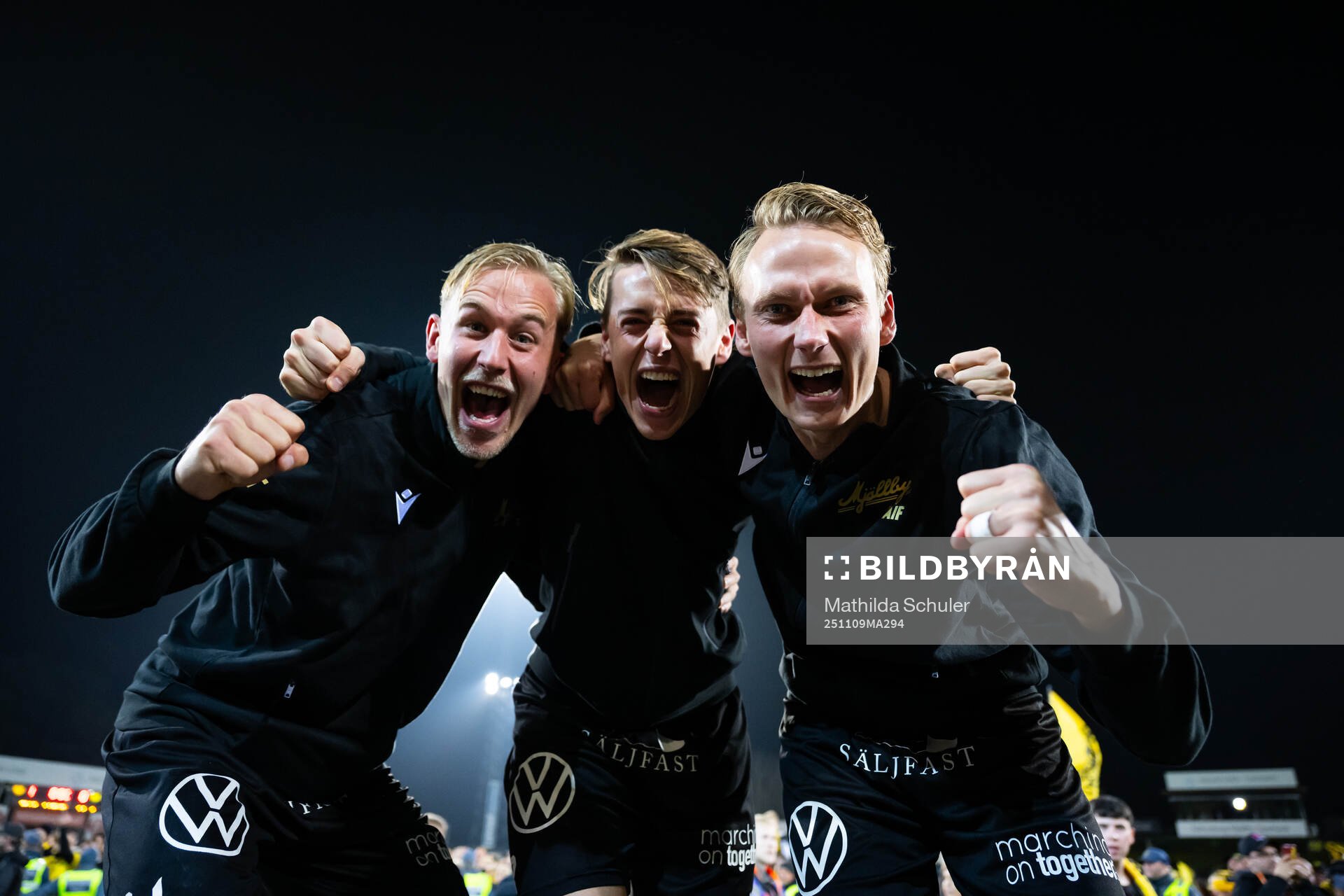 Mjällbys Herman Johansson, Elliot Stroud och Alexander