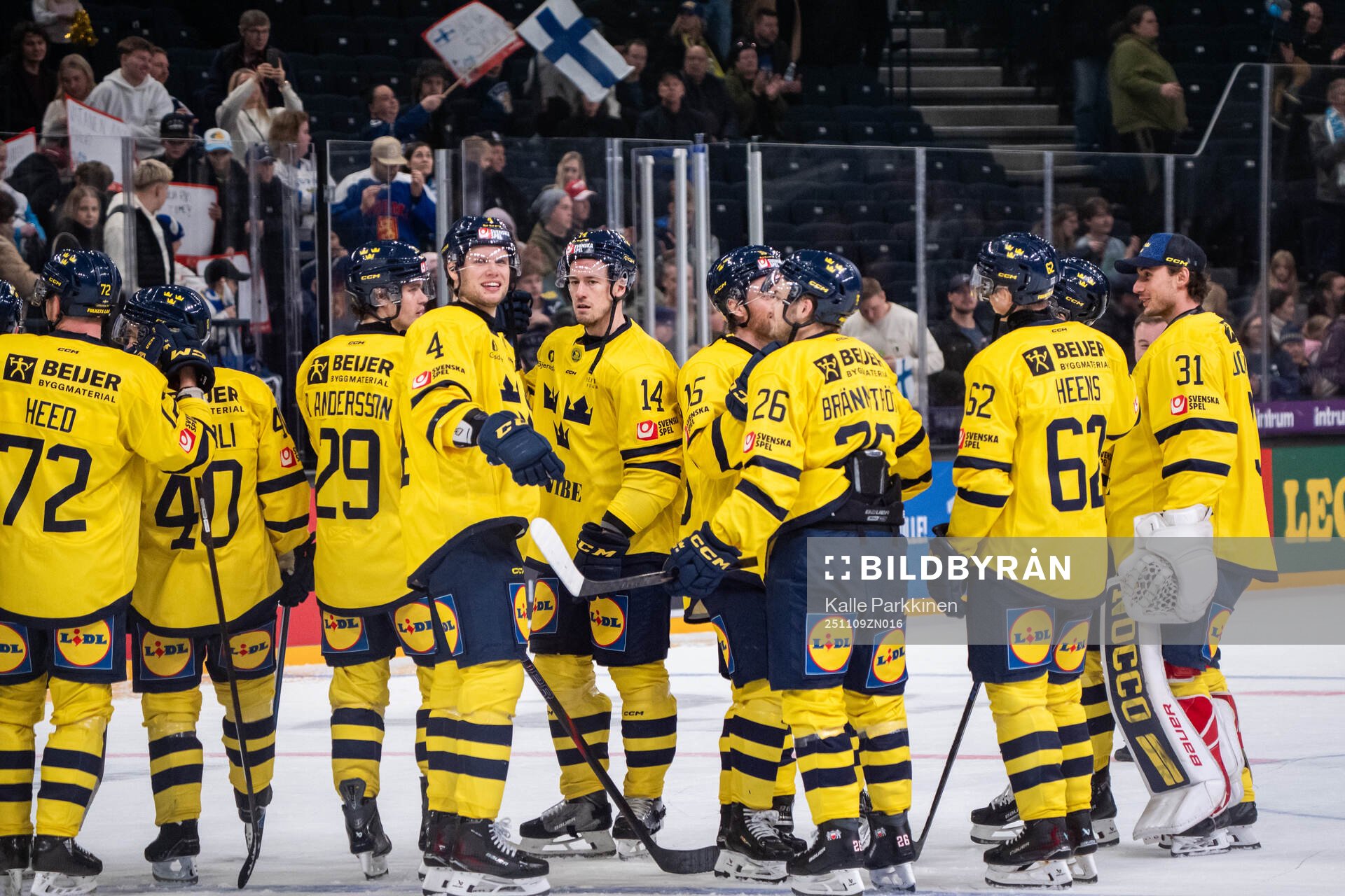 Players of Sweden celebrate