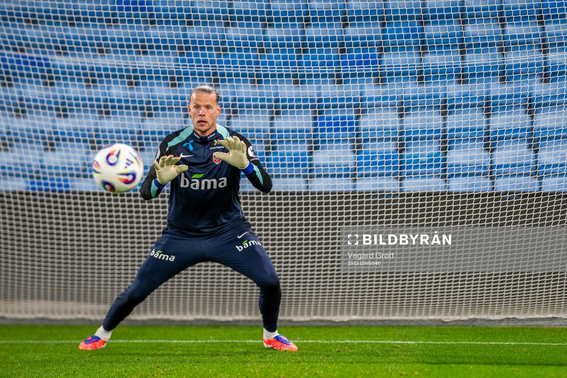 Goalkeeper Ørjan Håskjold Nyland of the Norwegian