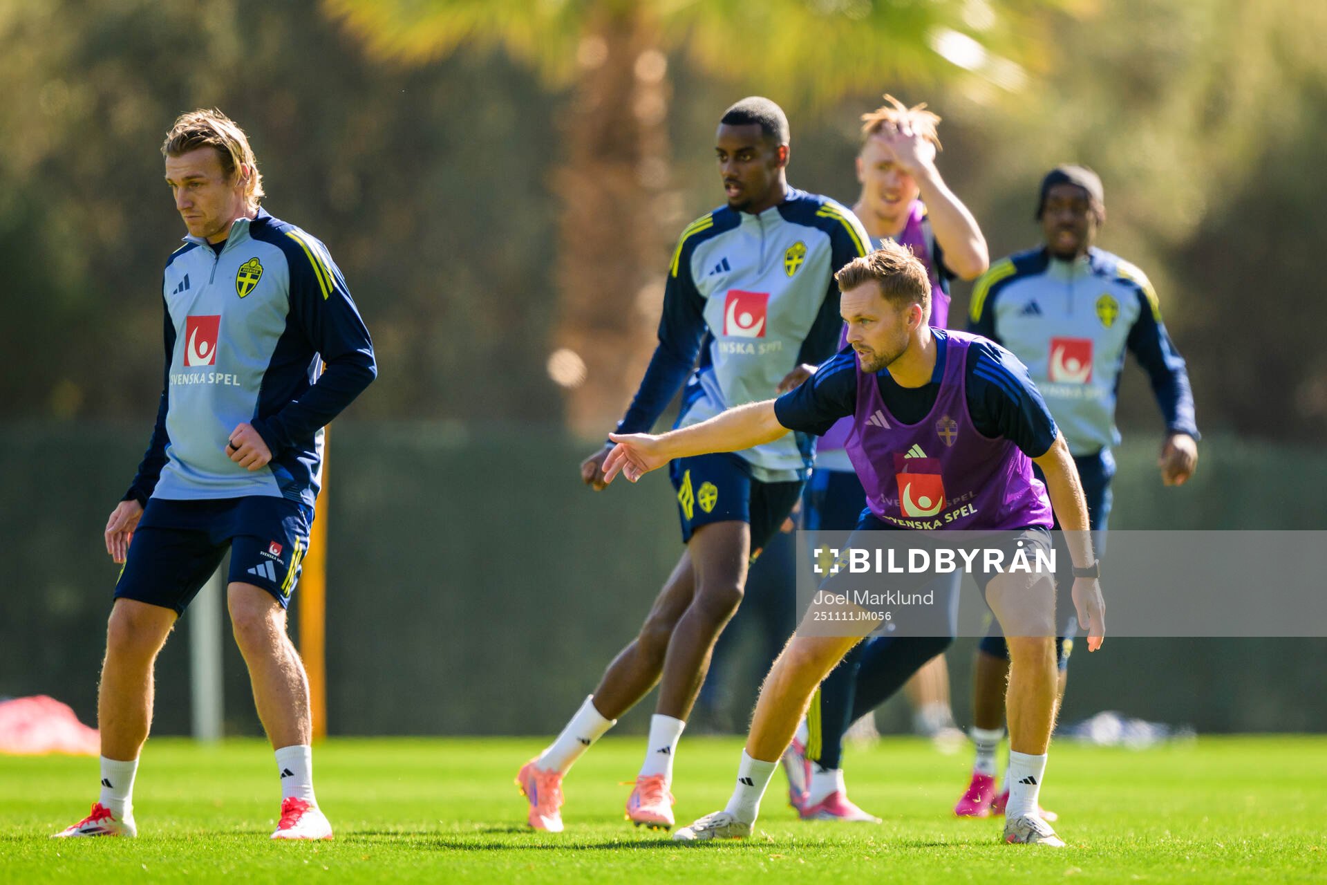 Emil Forsberg, Alexander Isak and assistant coach Sebastian