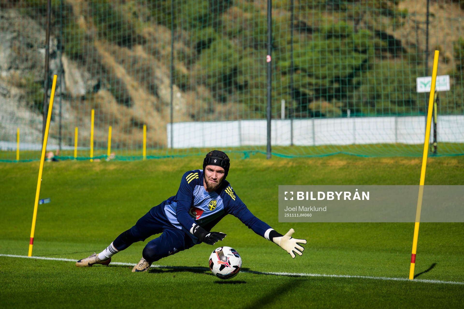 Goalkeeper Noel Törnqvist of the Swedish national football