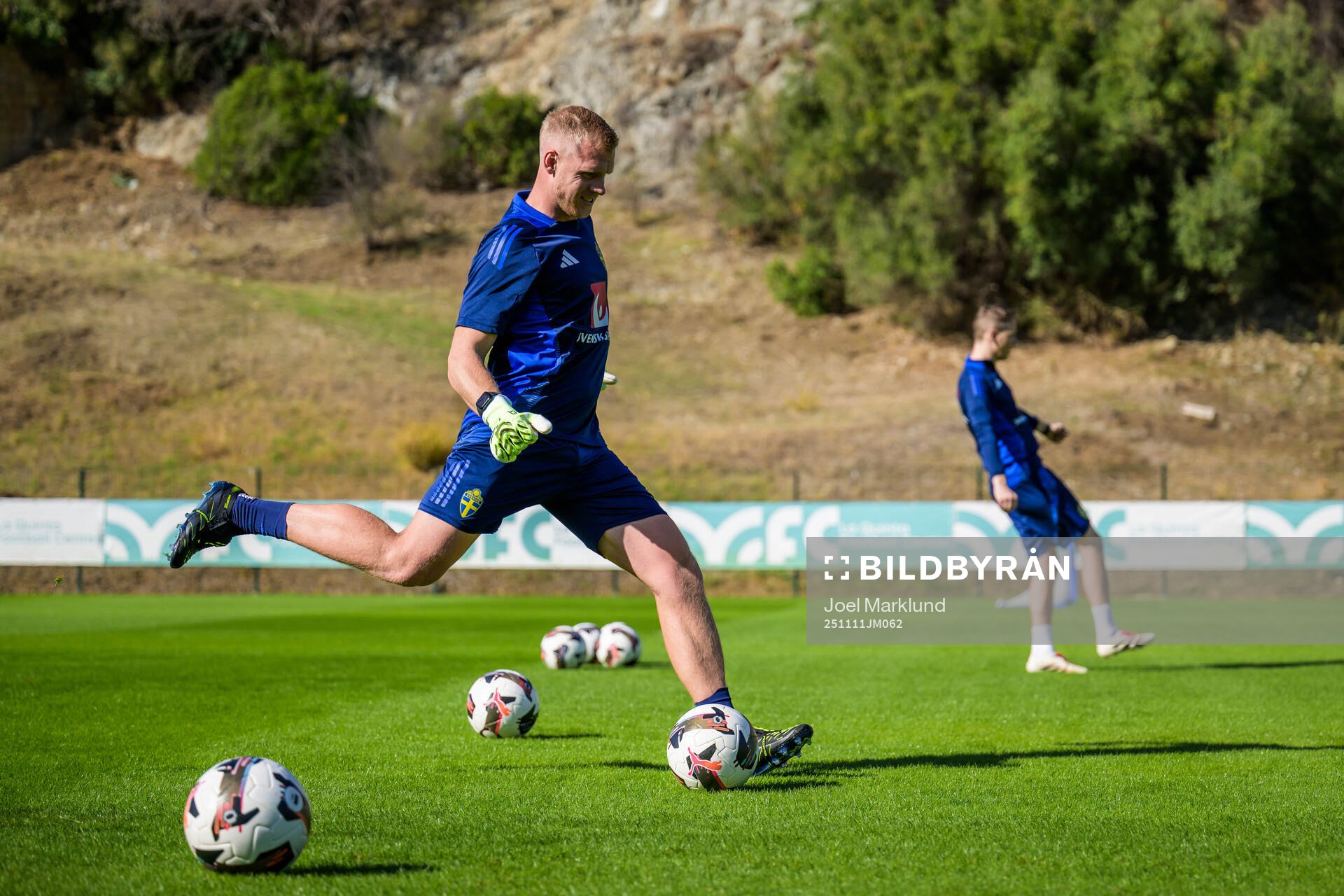 Goalkeeper coach Linus Kandolin of the Swedish national