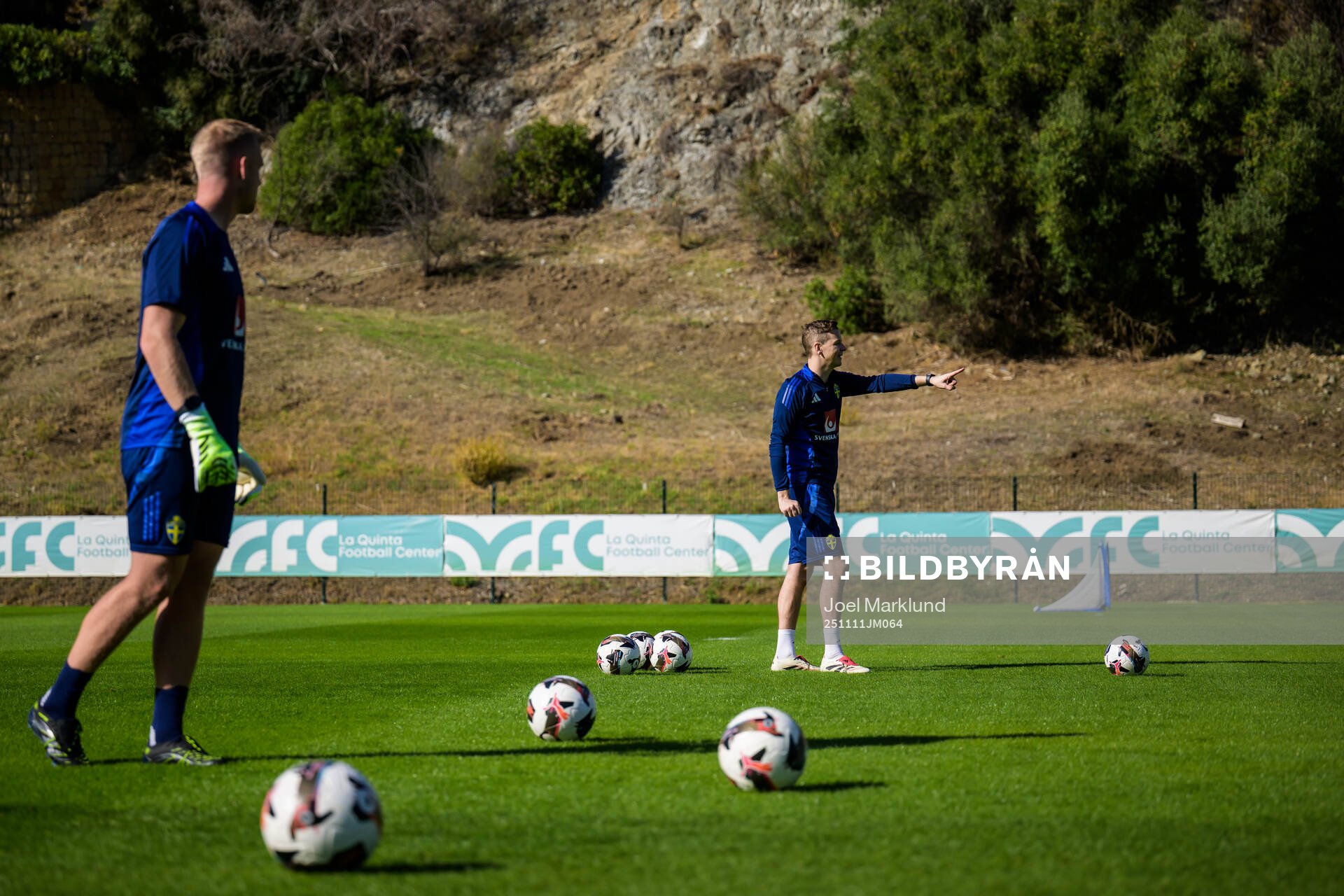 Goalkeeper coaches Linus Kandolin and Maths Elfvendal of