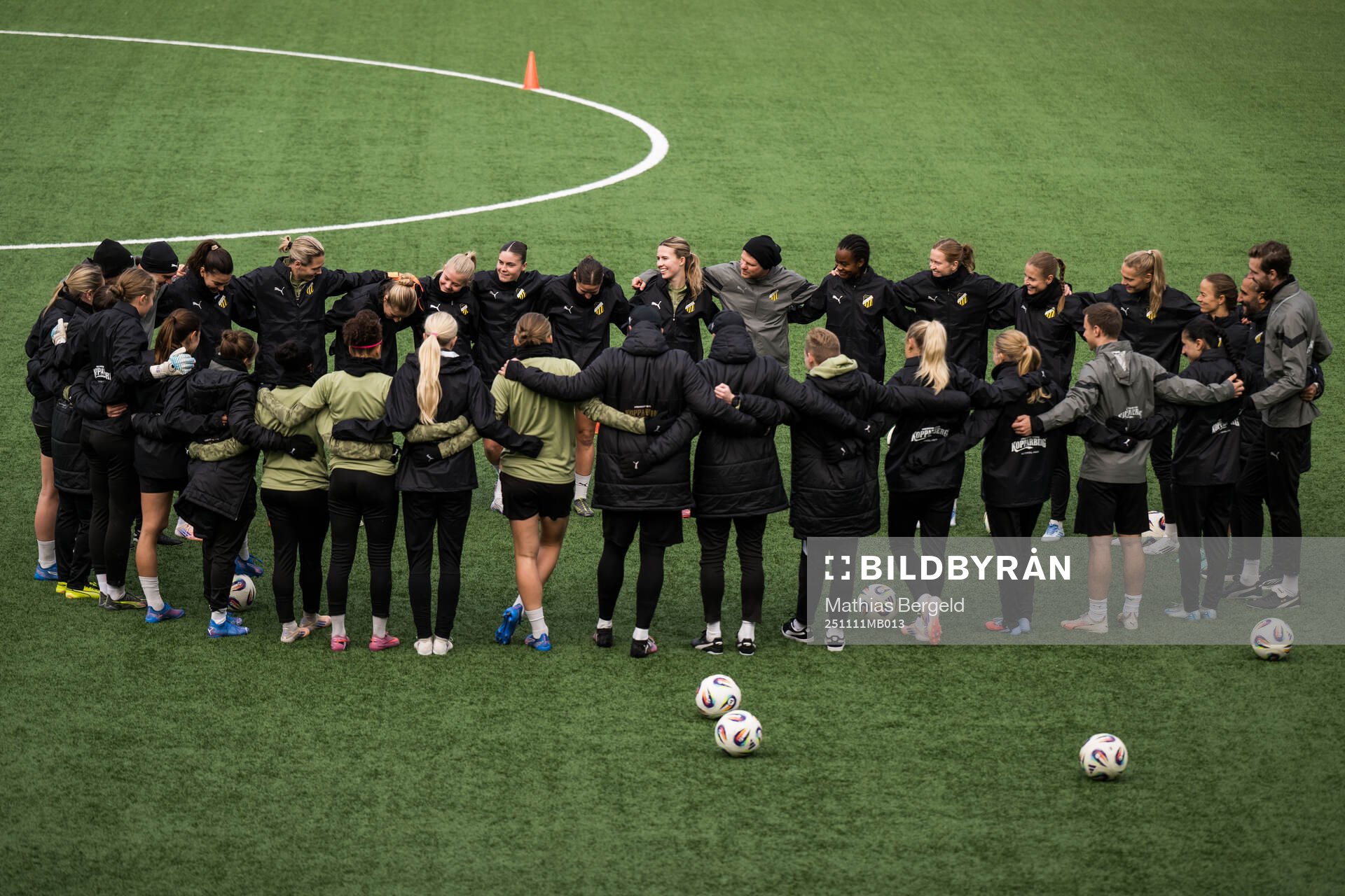 Players and coaches gather