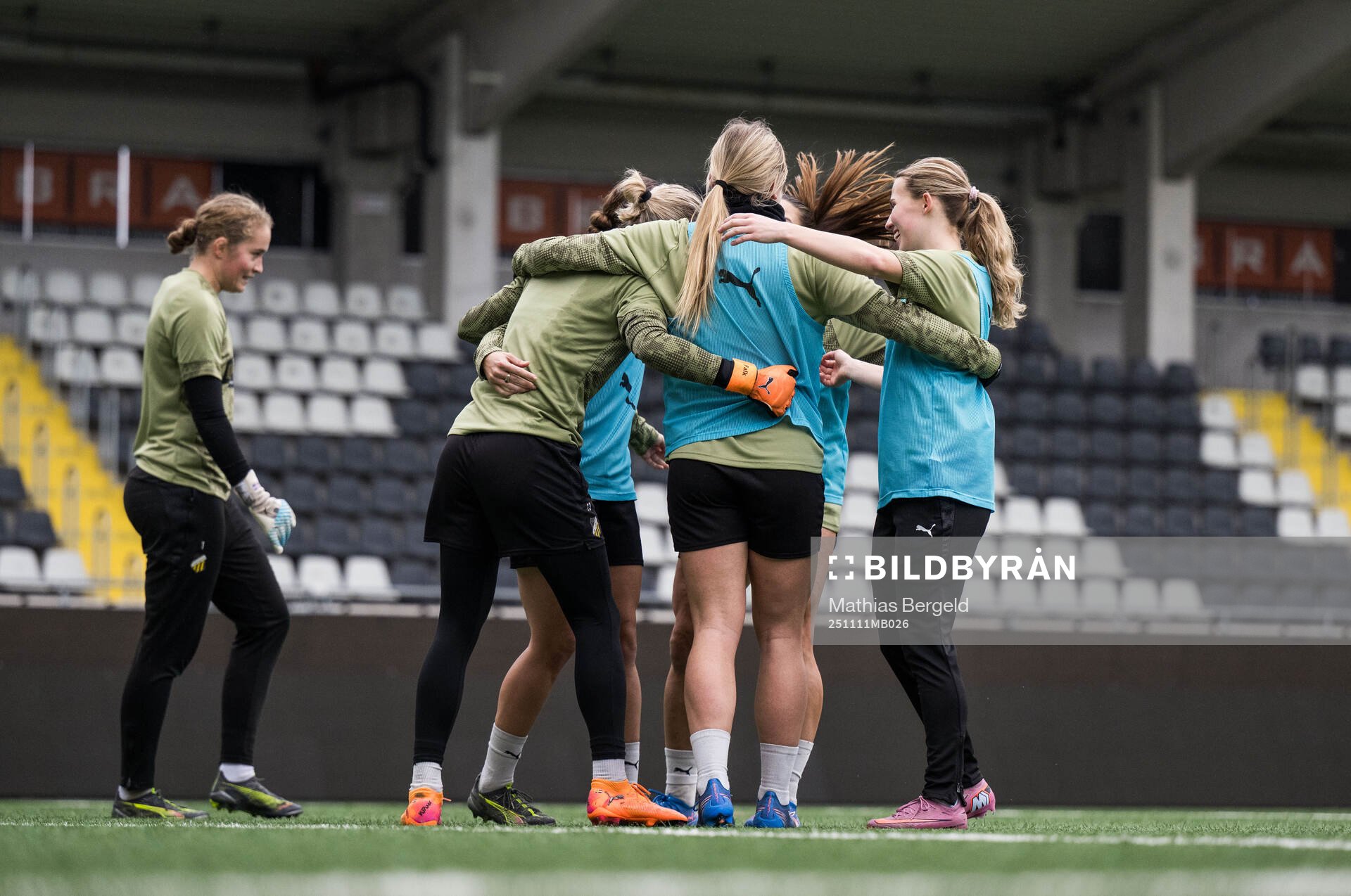 Goalkeeper Jennifer Falk celebrates with team mates