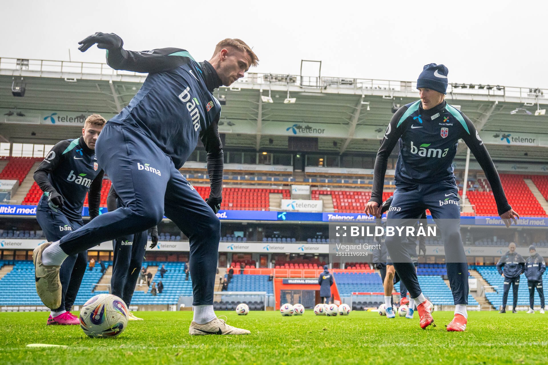 Kristoffer Ajer and Morten Thorsby of the Norwegian