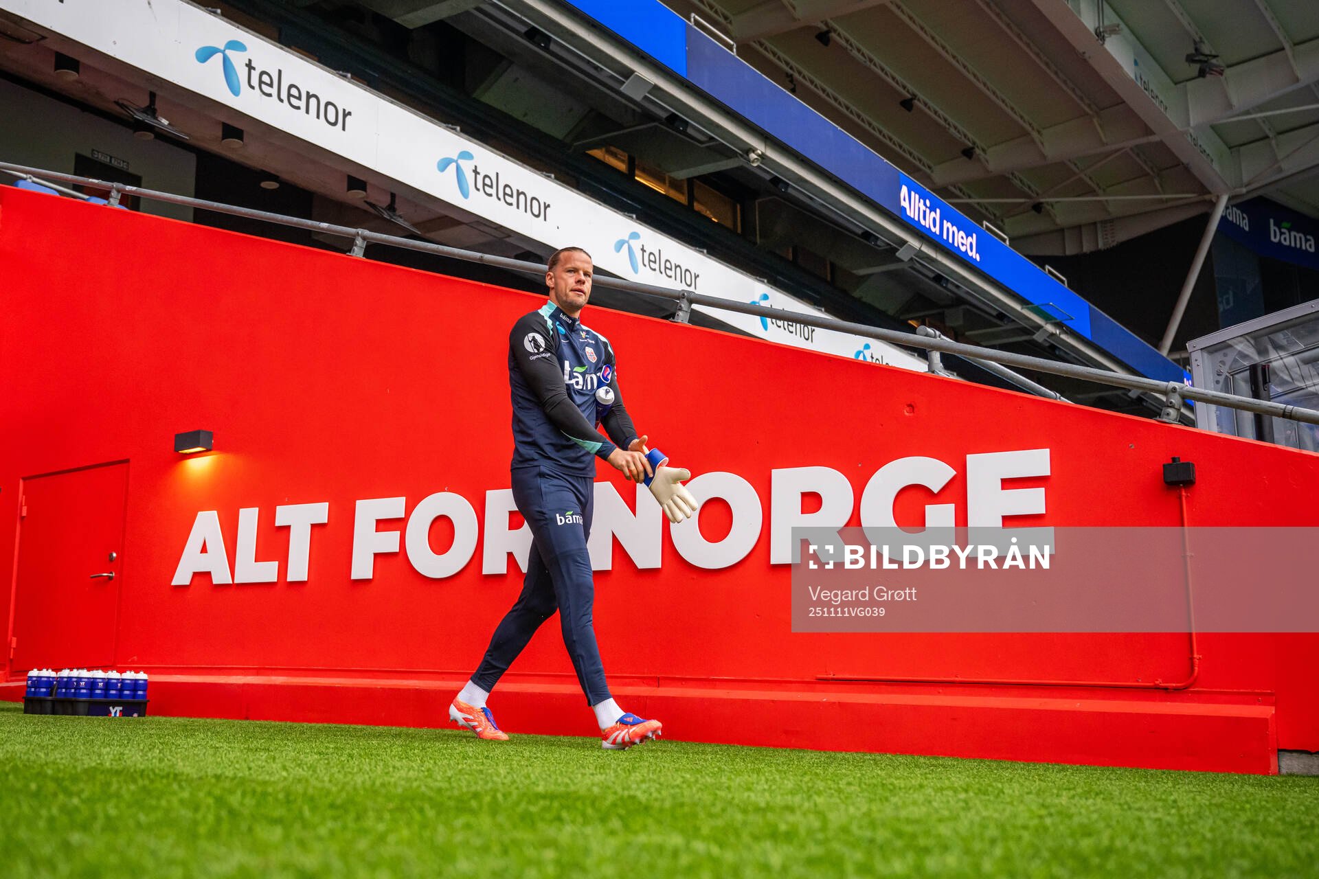 Goalkeeper Ørjan Håskjold Nyland of the Norwegian