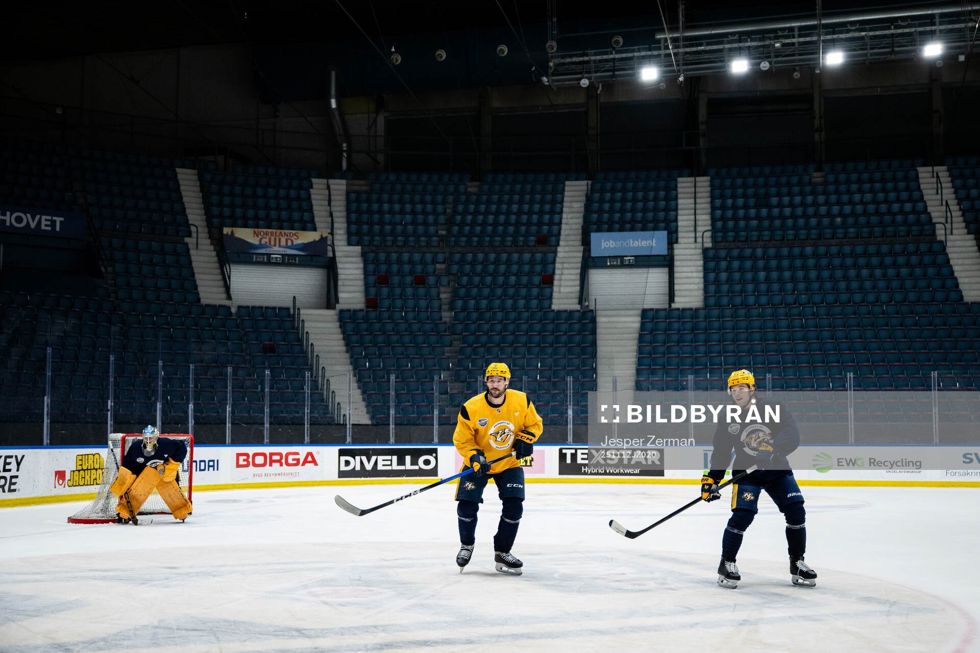 Filip Forsberg and Nick Blankenburg of Nashville Predators