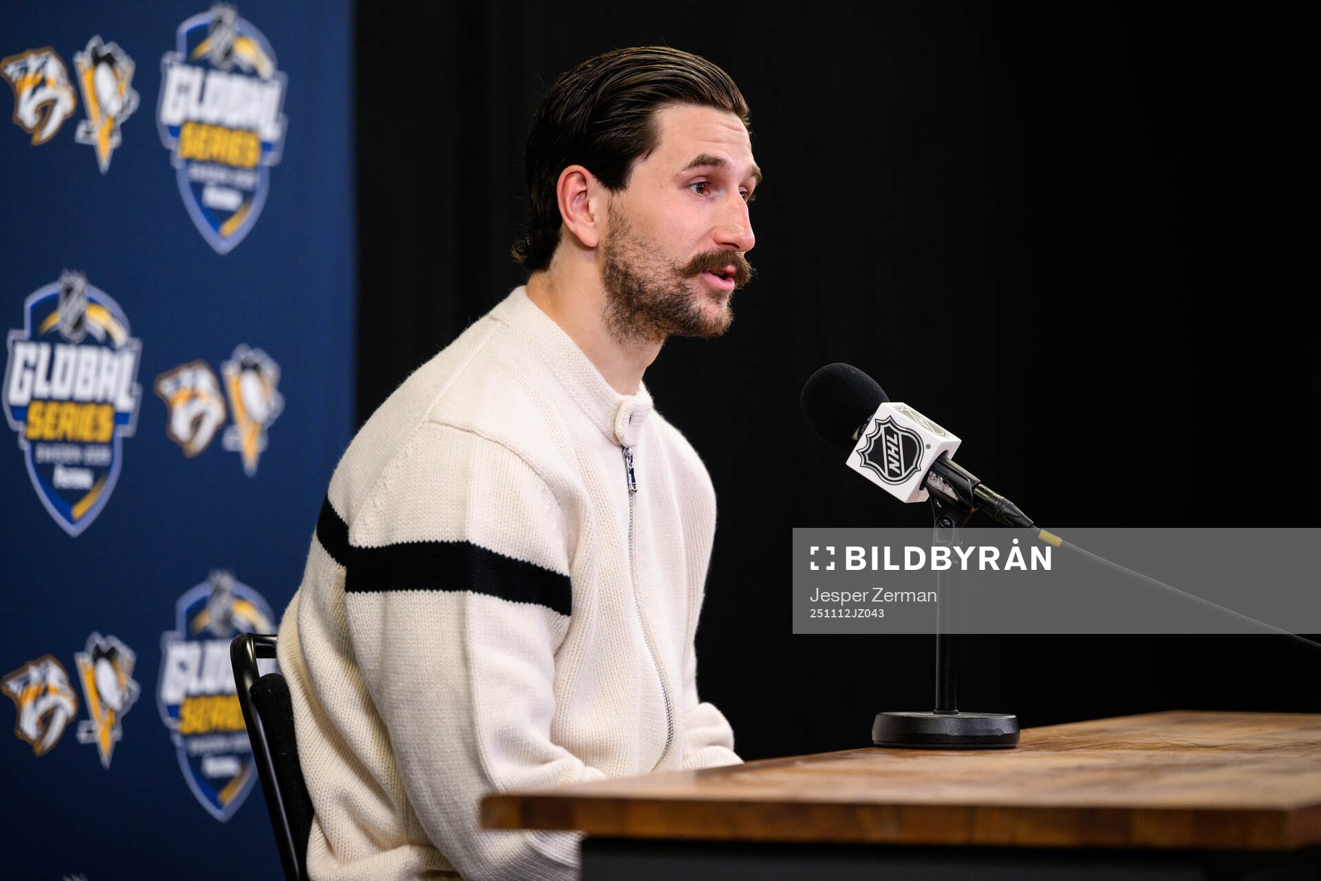 Filip Forsberg of Nashville Predators at a press conference
