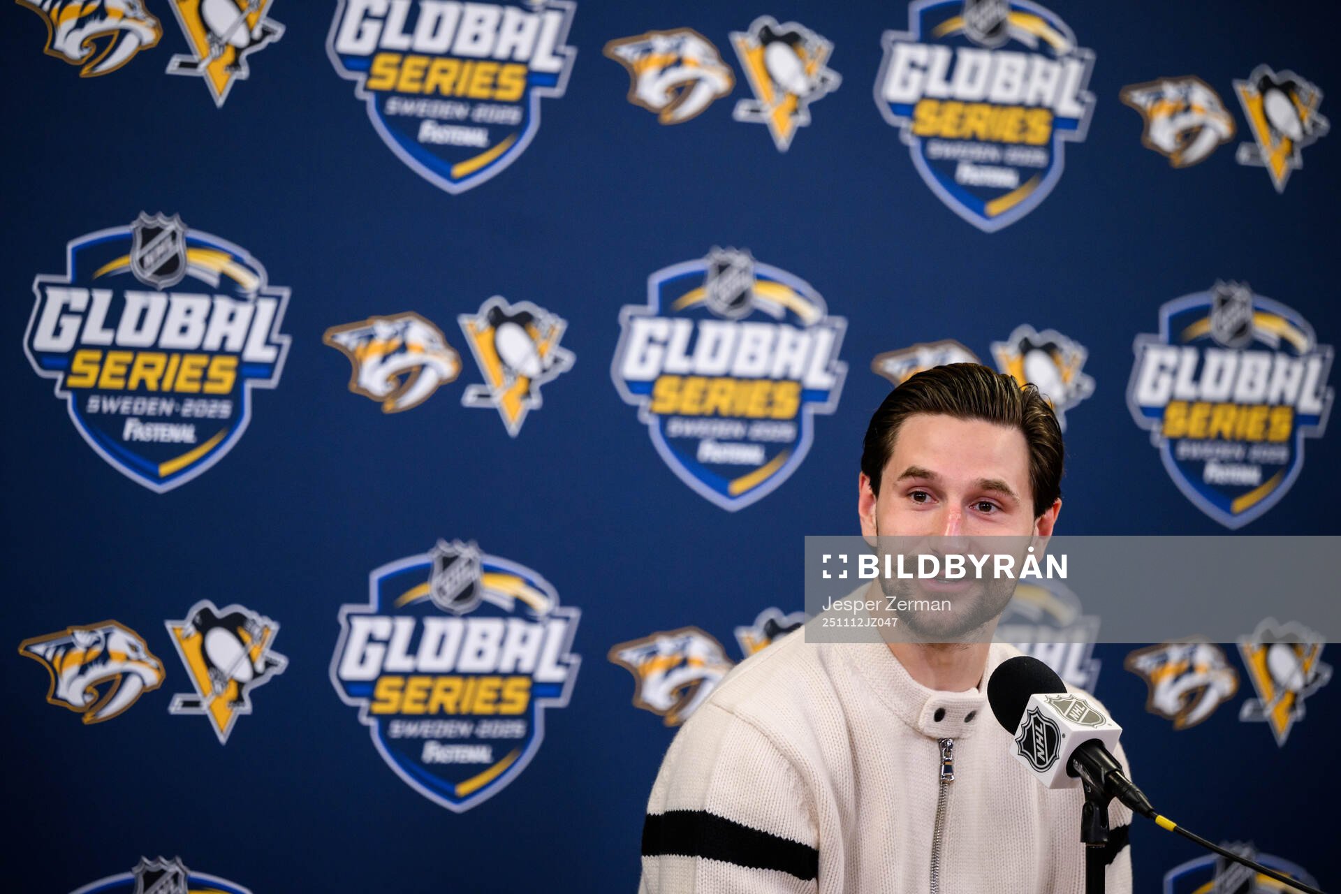Filip Forsberg of Nashville Predators at a press conference