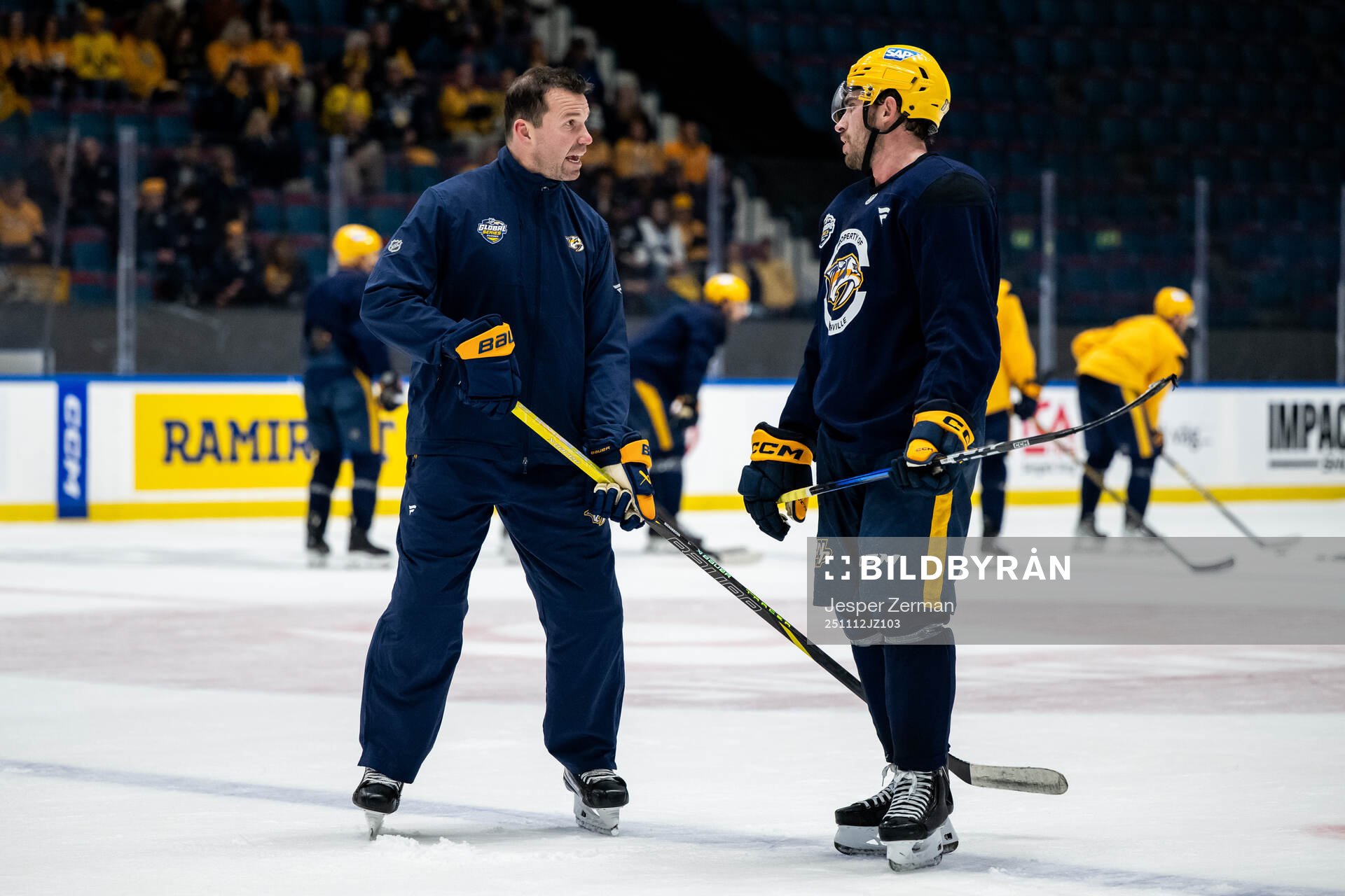 Assistant coach Luke Richardson and Adam Wilsby