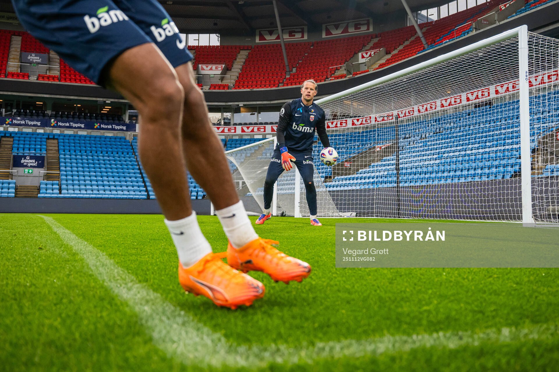 Goalkeeper Ørjan Håskjold Nyland of the Norwegian