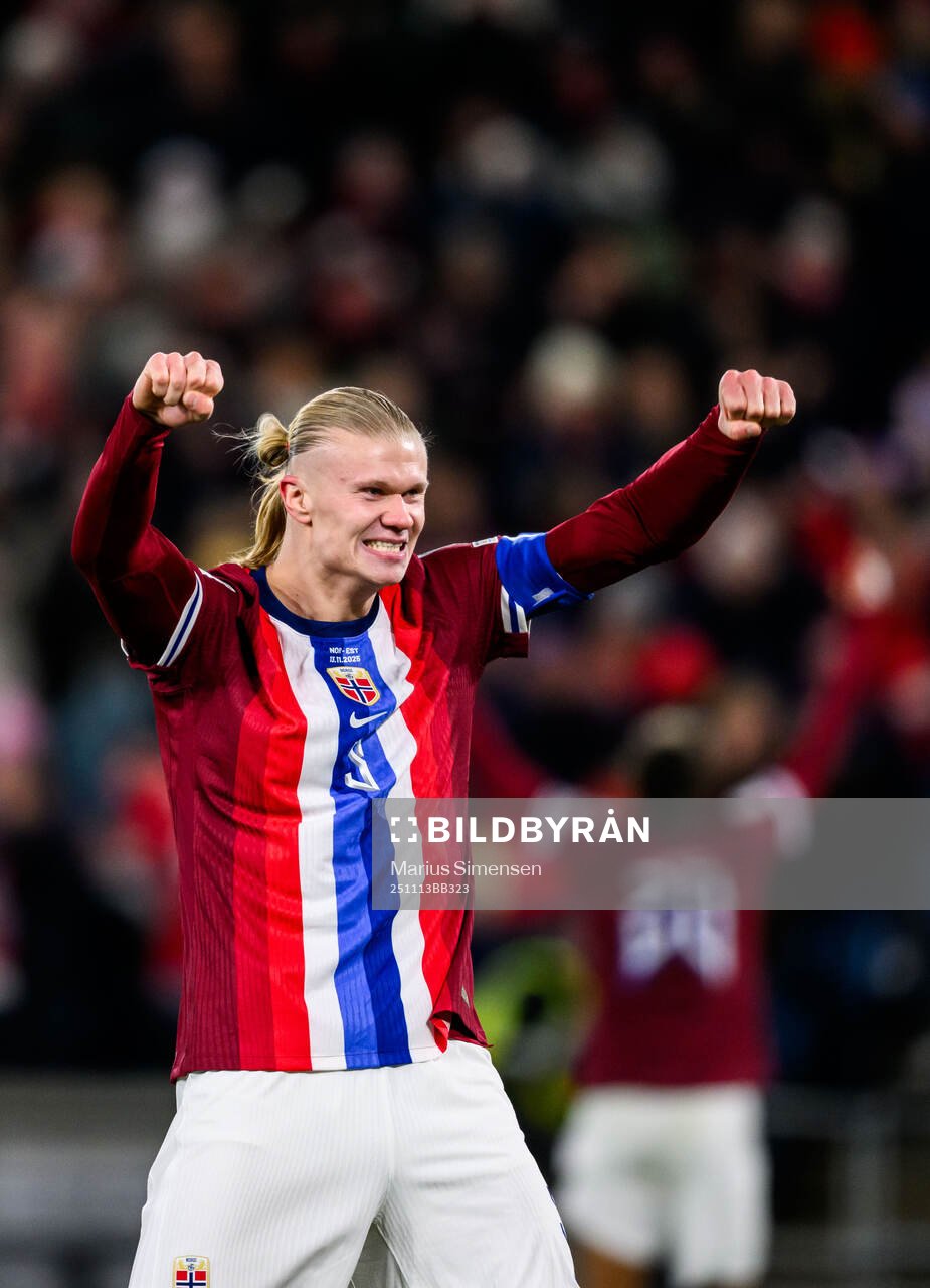 Erling Braut Haaland of Norway celebrates the 1-0 goal