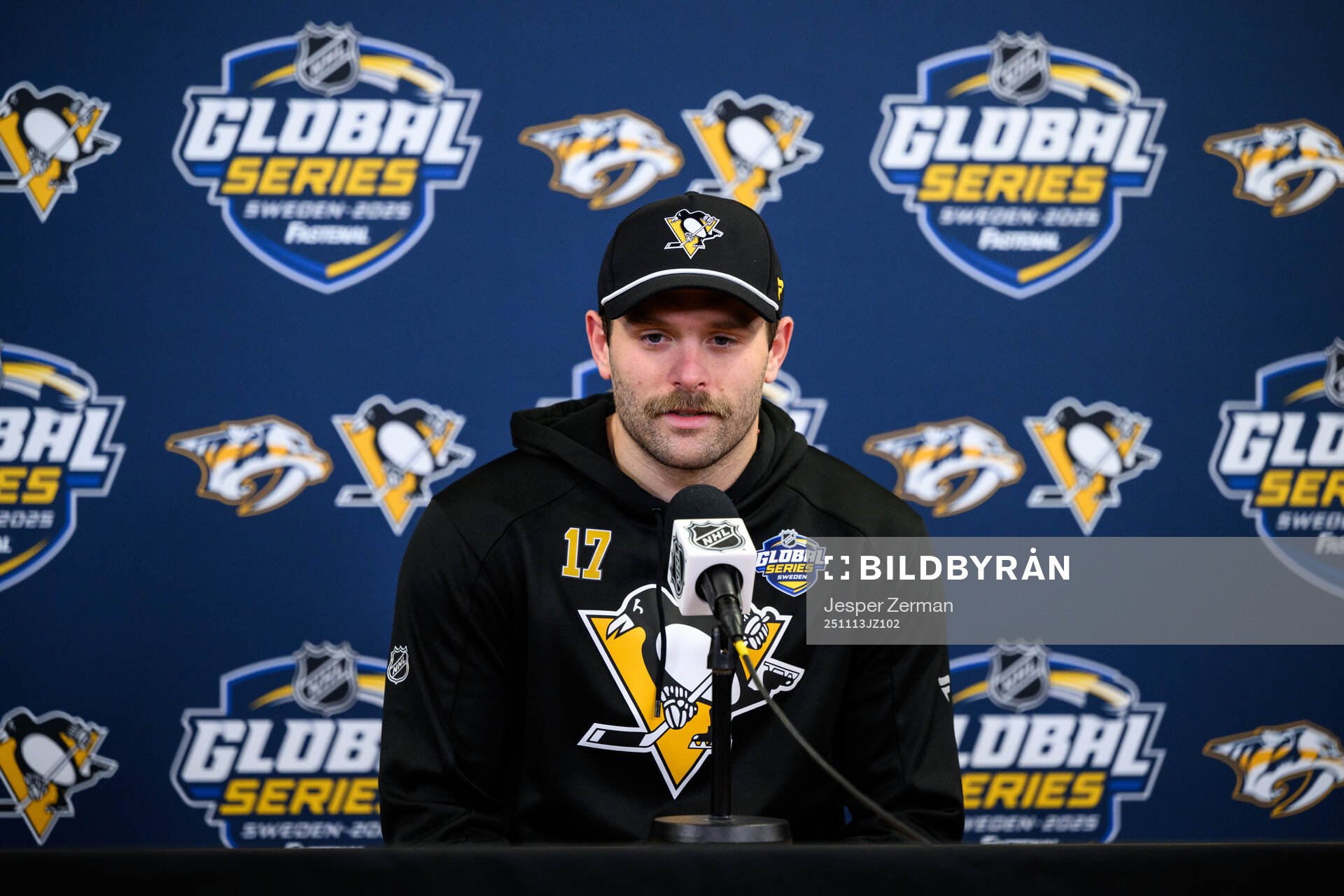 Bryan Rust of Pittsburgh Penguins at a press conference